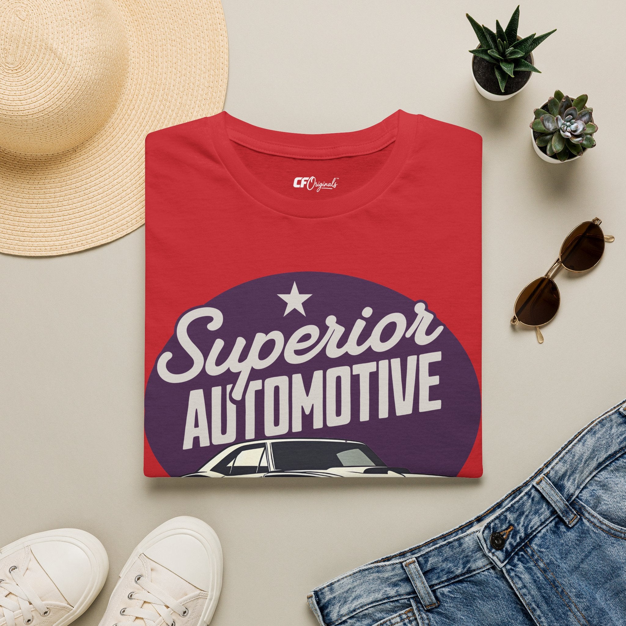 Superior Automotive T-Shirt — Vintage Car Logo Tee ("Built to Last")