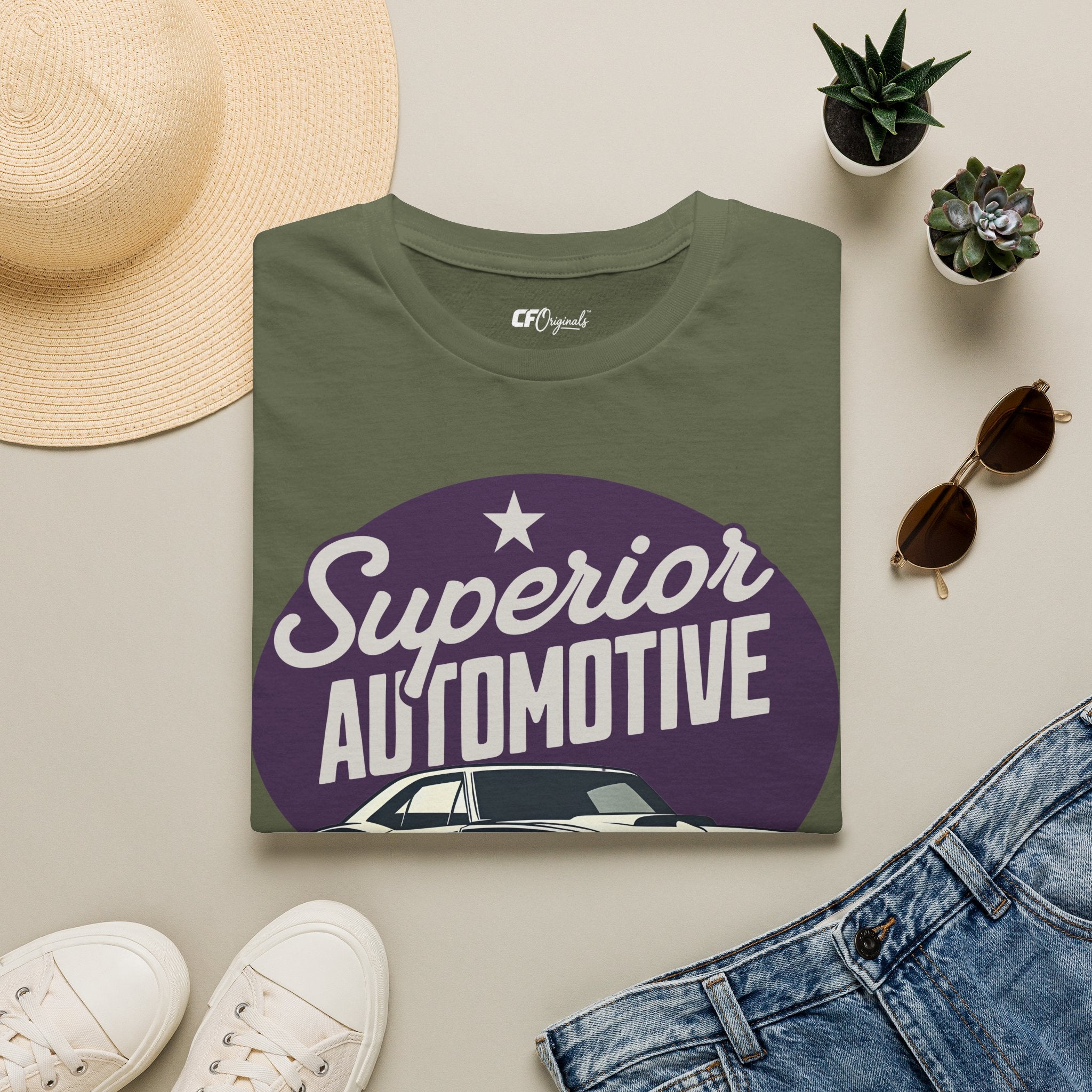 Superior Automotive T-Shirt — Vintage Car Logo Tee ("Built to Last")