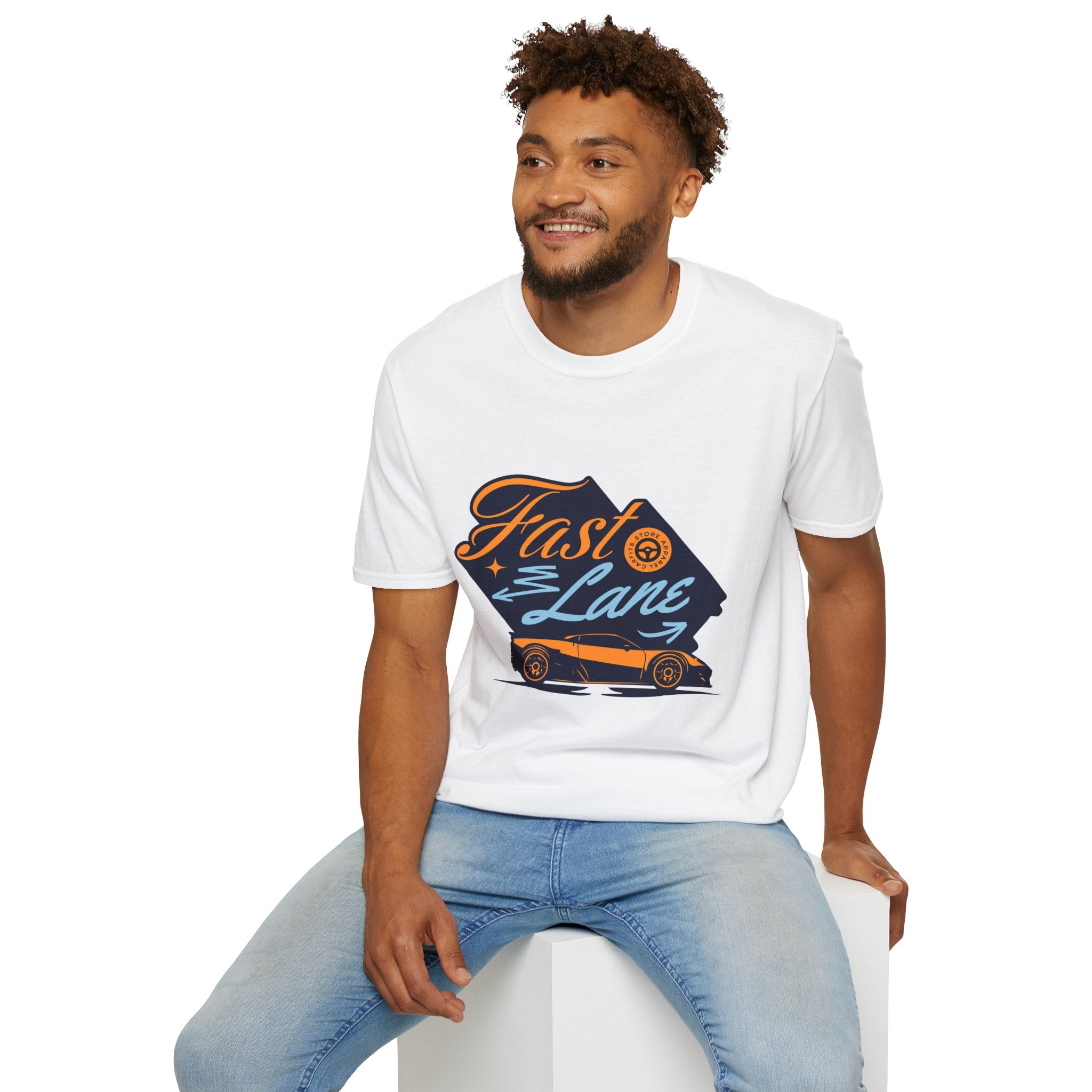 Fast Lane T-Shirt — Retro Racing Car Graphic Tee