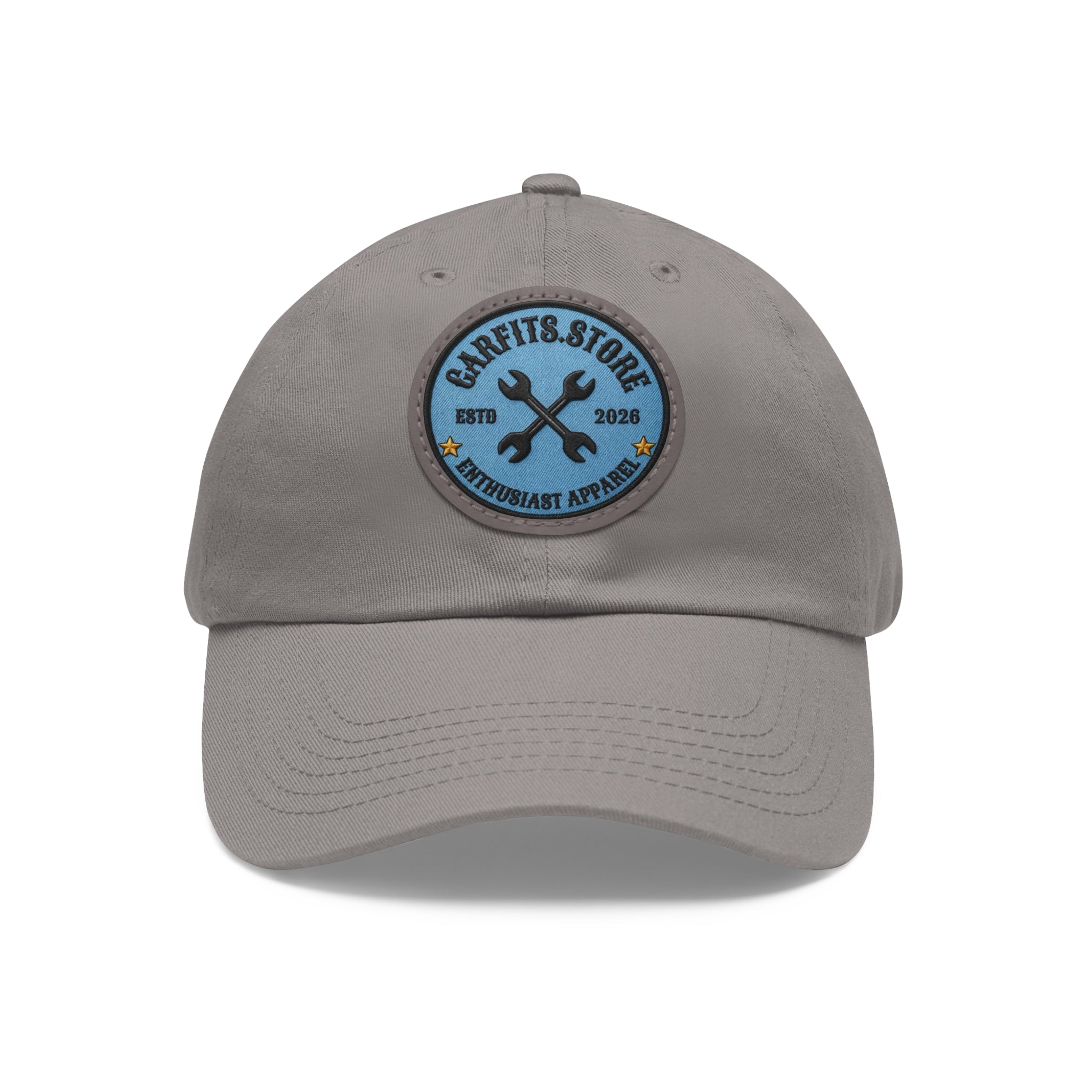 Mechanic Logo Dad Hat — Leather Patch Cap