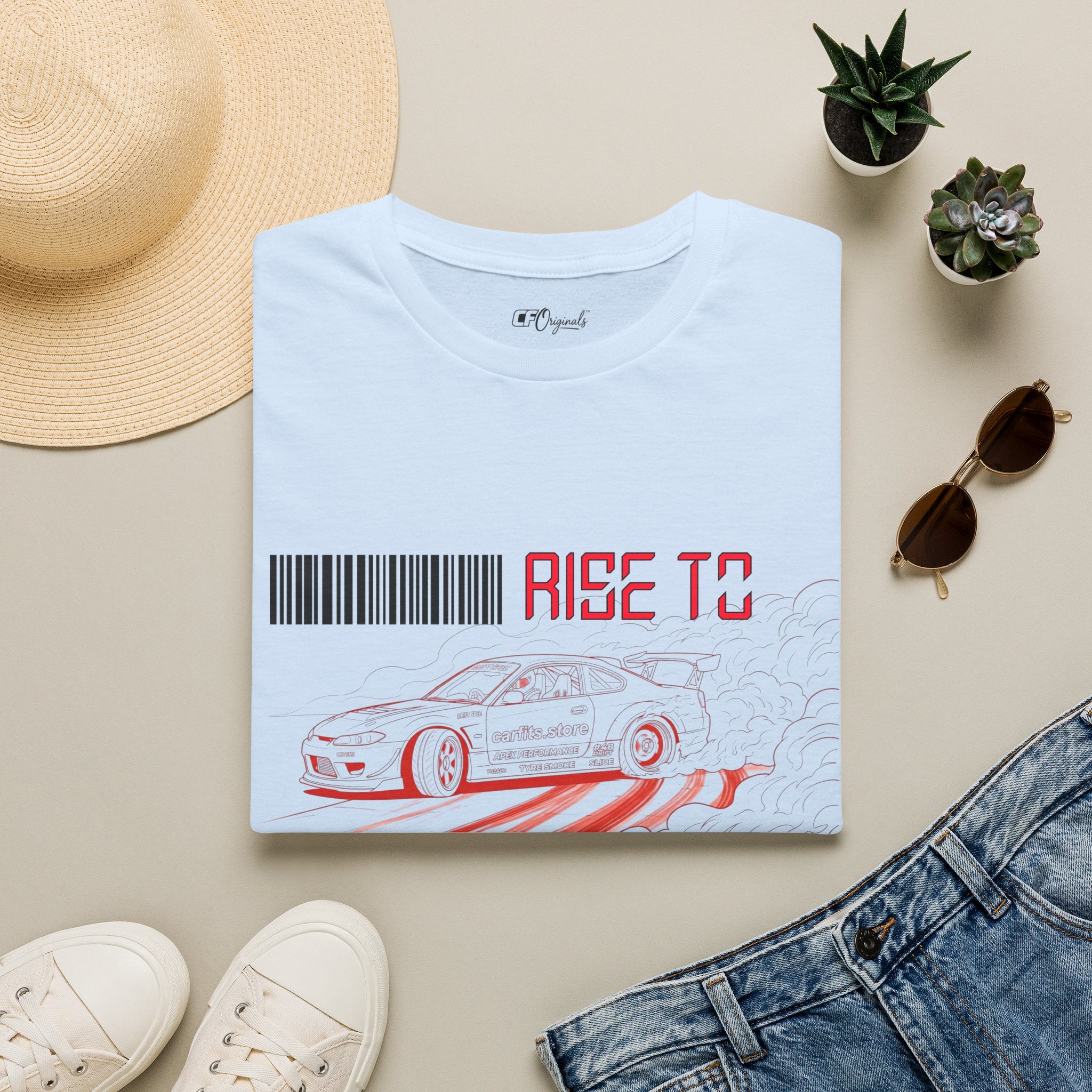 Car Racing T-Shirt — "Rise to Power" Drift Sports Tee