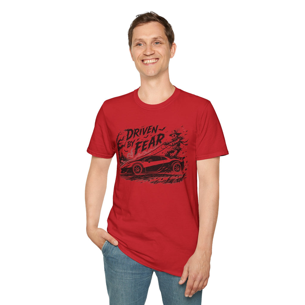 Driven By Fear T‑Shirt — Horror Sports Car Graphic Tee