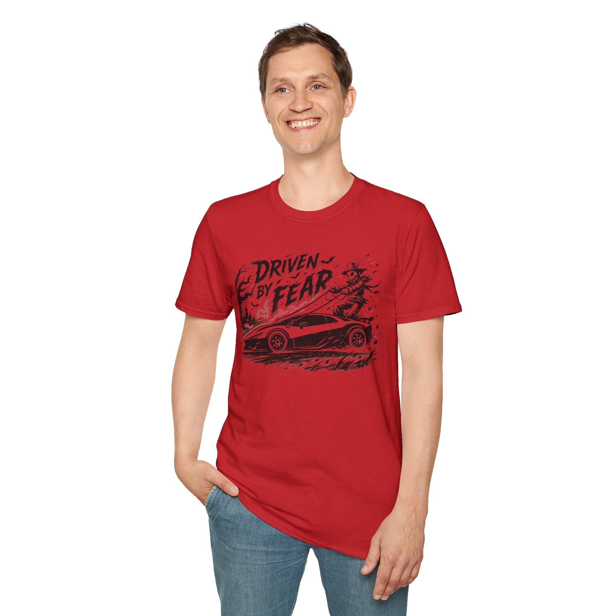 Driven By Fear T‑Shirt — Horror Sports Car Graphic Tee