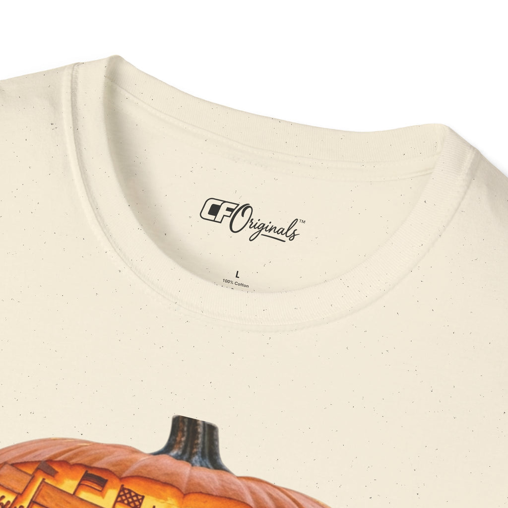 Vintage Racing Pumpkin T-Shirt — Retro Car Grand Prix Halloween Tee