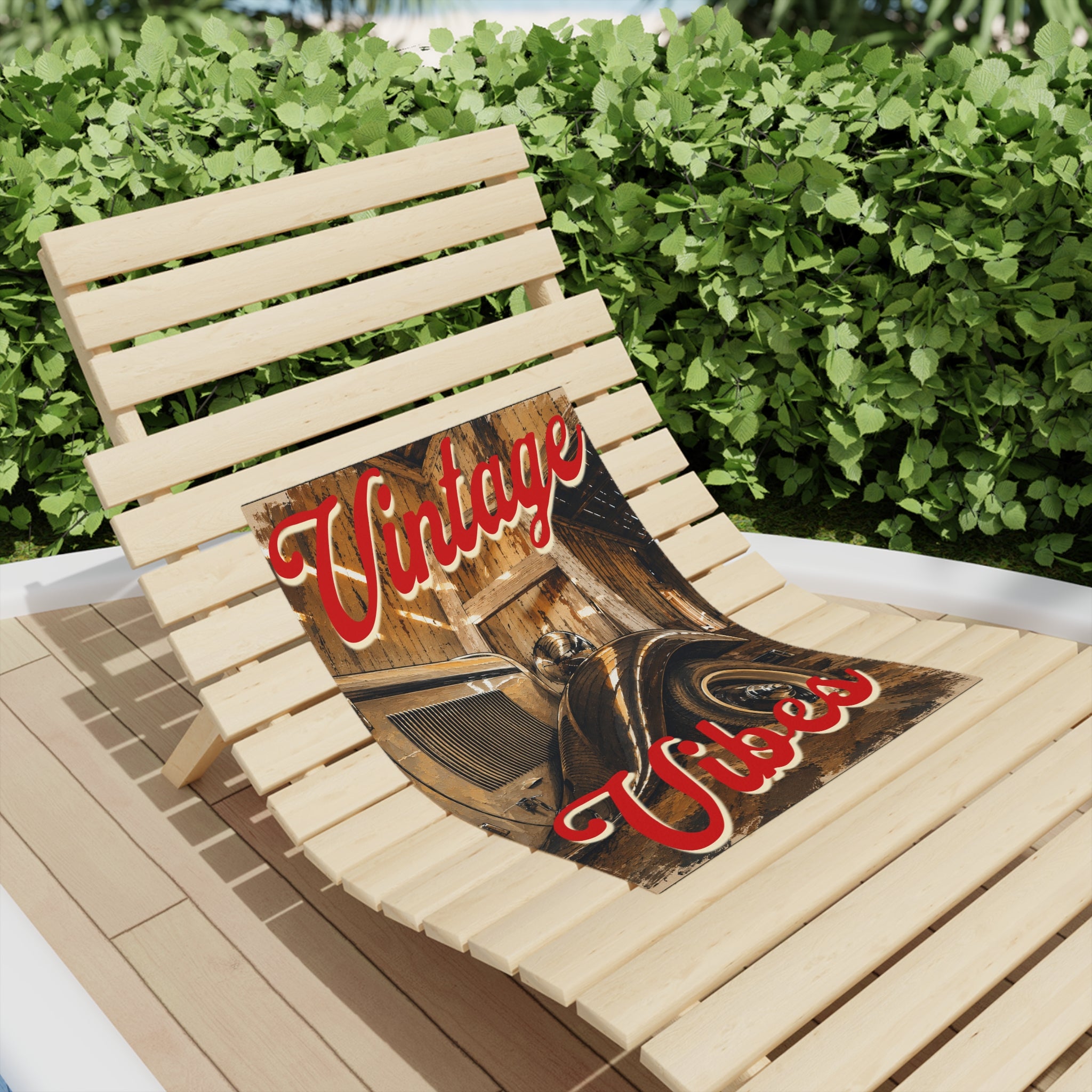 Vintage Vibes Beach Towel – Classic Retro Car Design