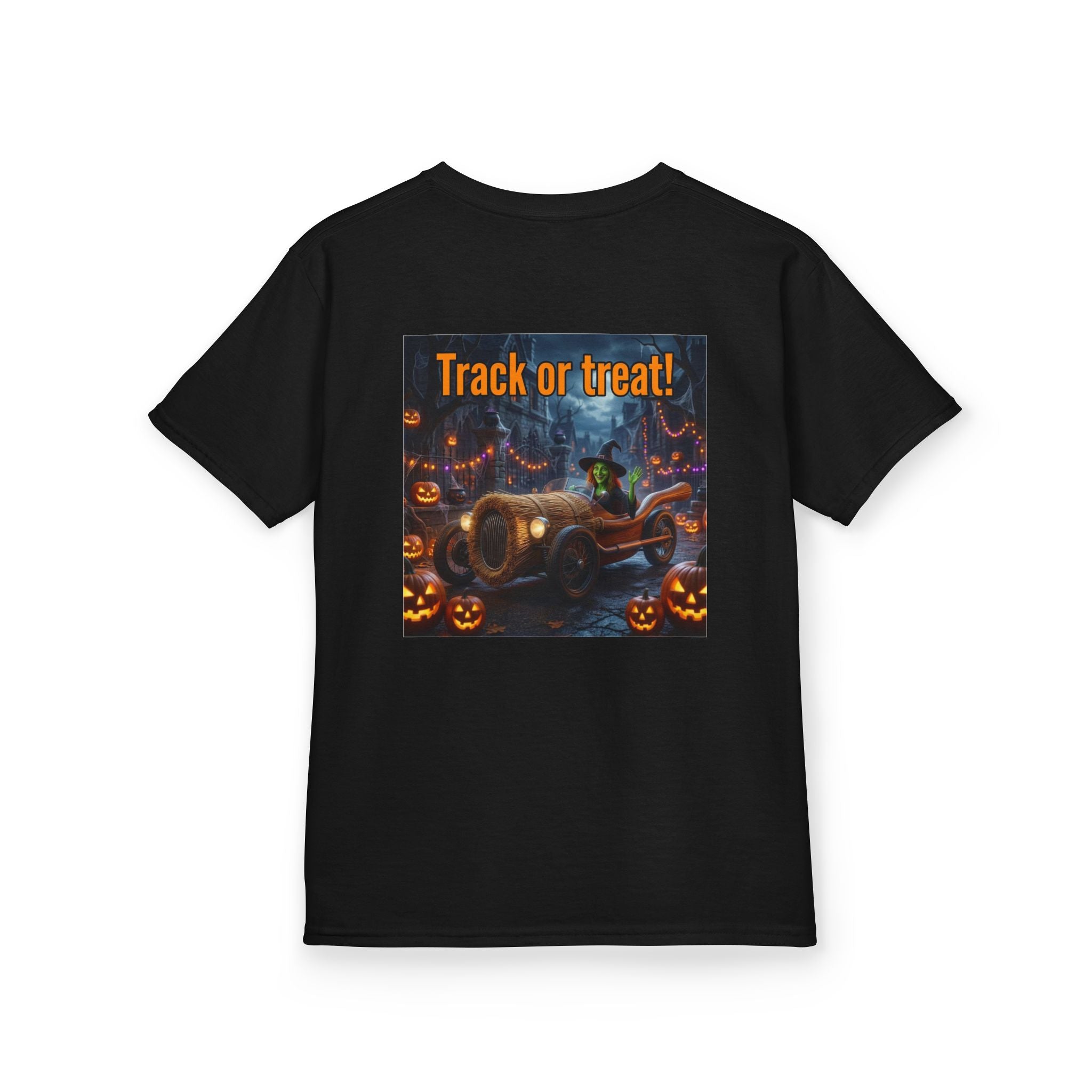 'Track or Treat!' Halloween Racing Car - Kid's Tee Shirt