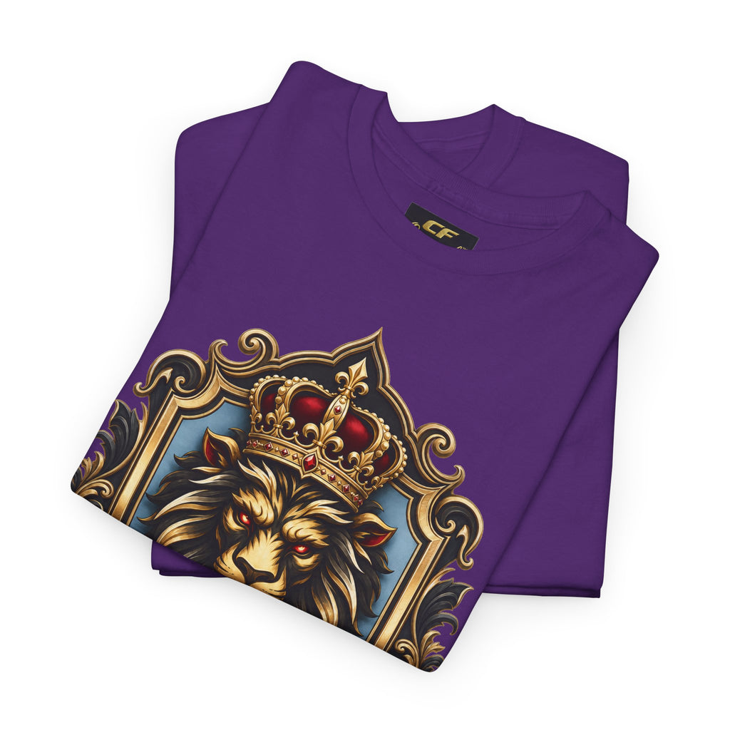 Lion Crest Tee — "Mane Line Auto" Vintage Heraldic Graphic Shirt