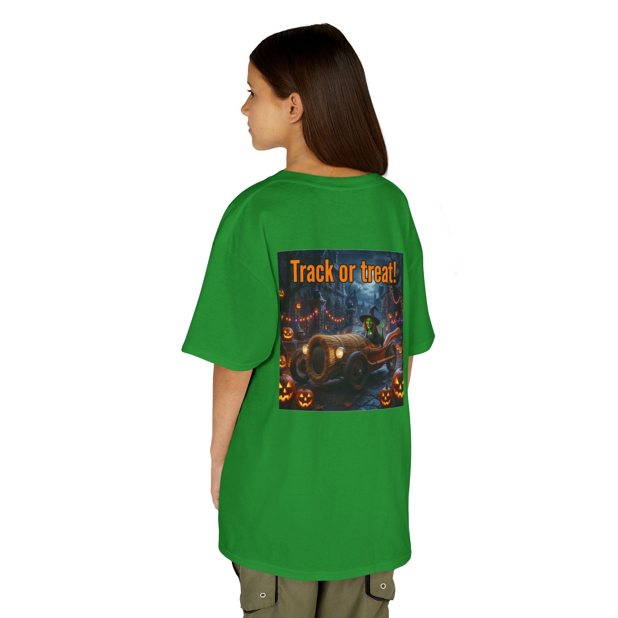 'Track or Treat!' Halloween Racing Car - Kid's Tee Shirt
