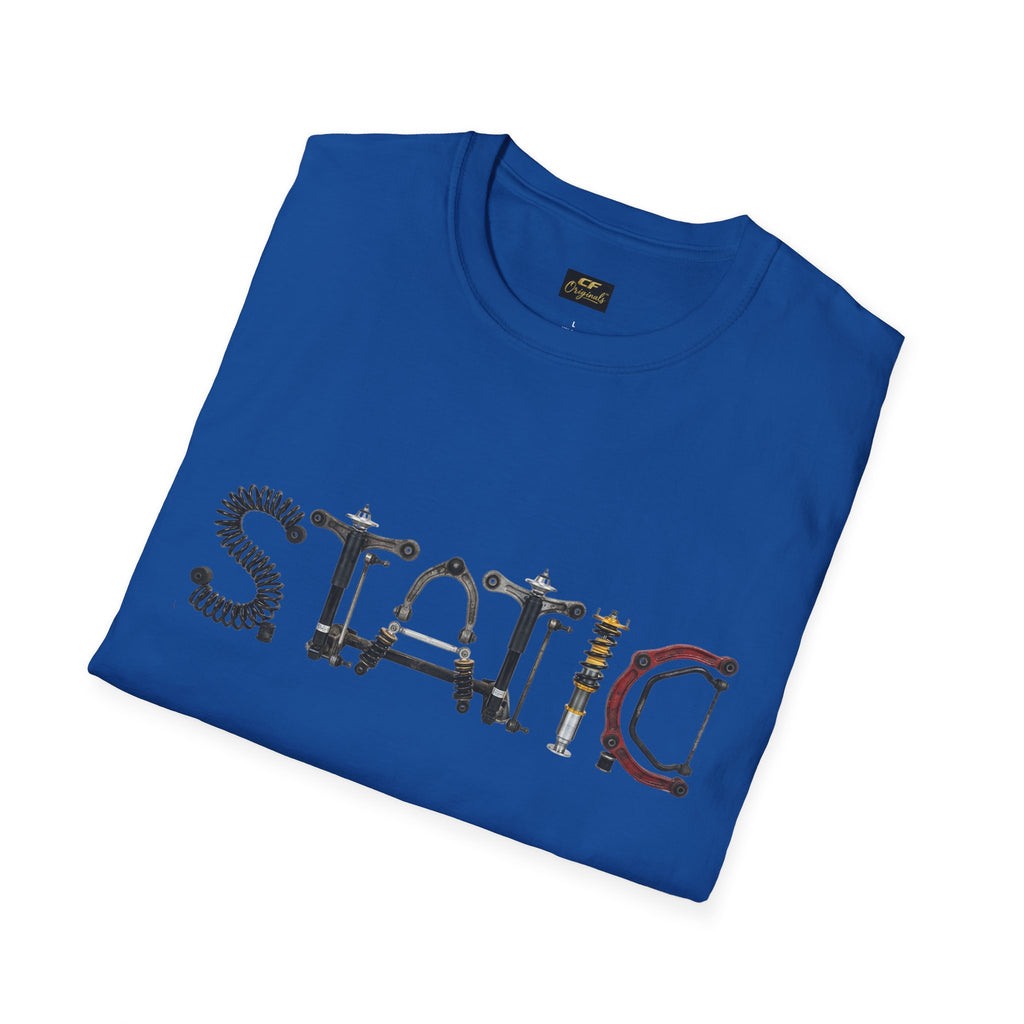 Static Graphic T-Shirt — Industrial Parts Lettering Tee