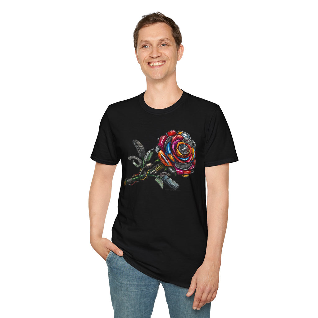 Colorful Mechanical Rose Graphic Tee