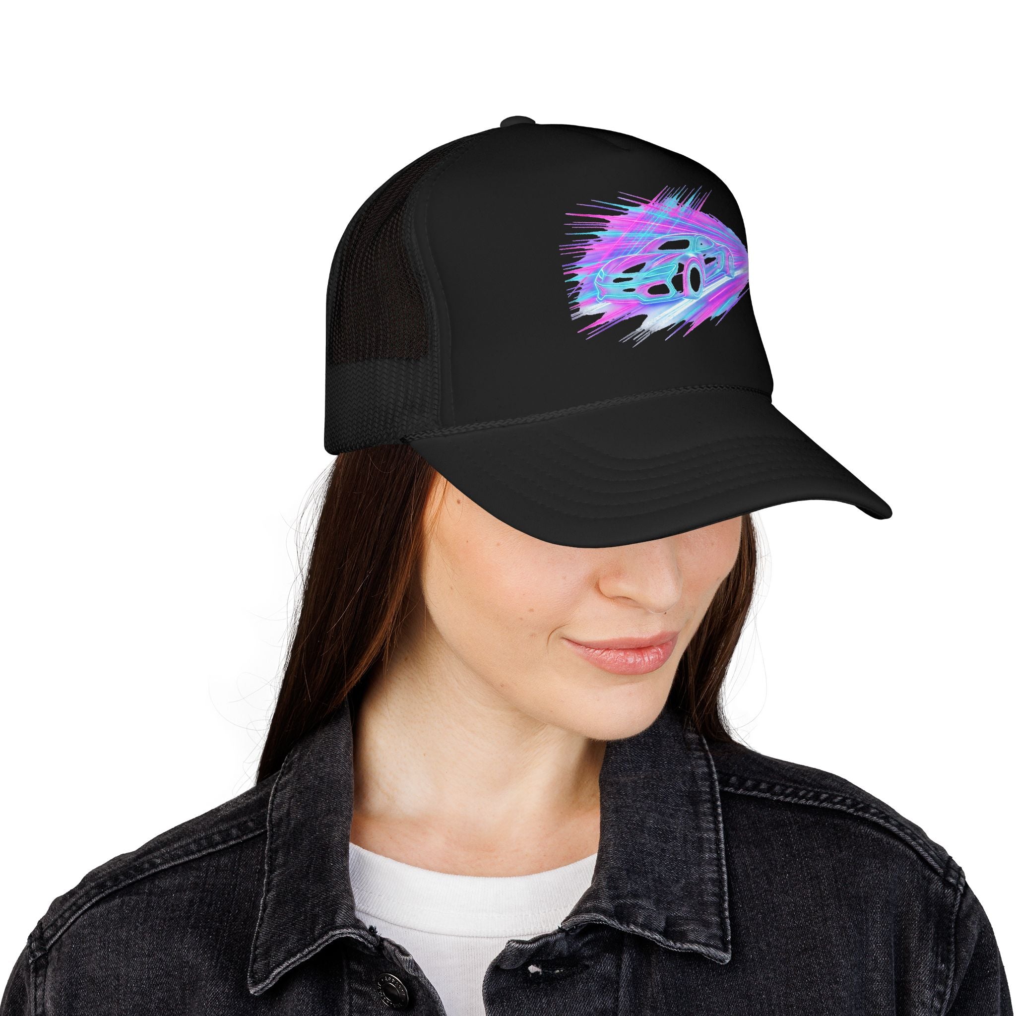 Neon Drift Racing Trucker Hat
