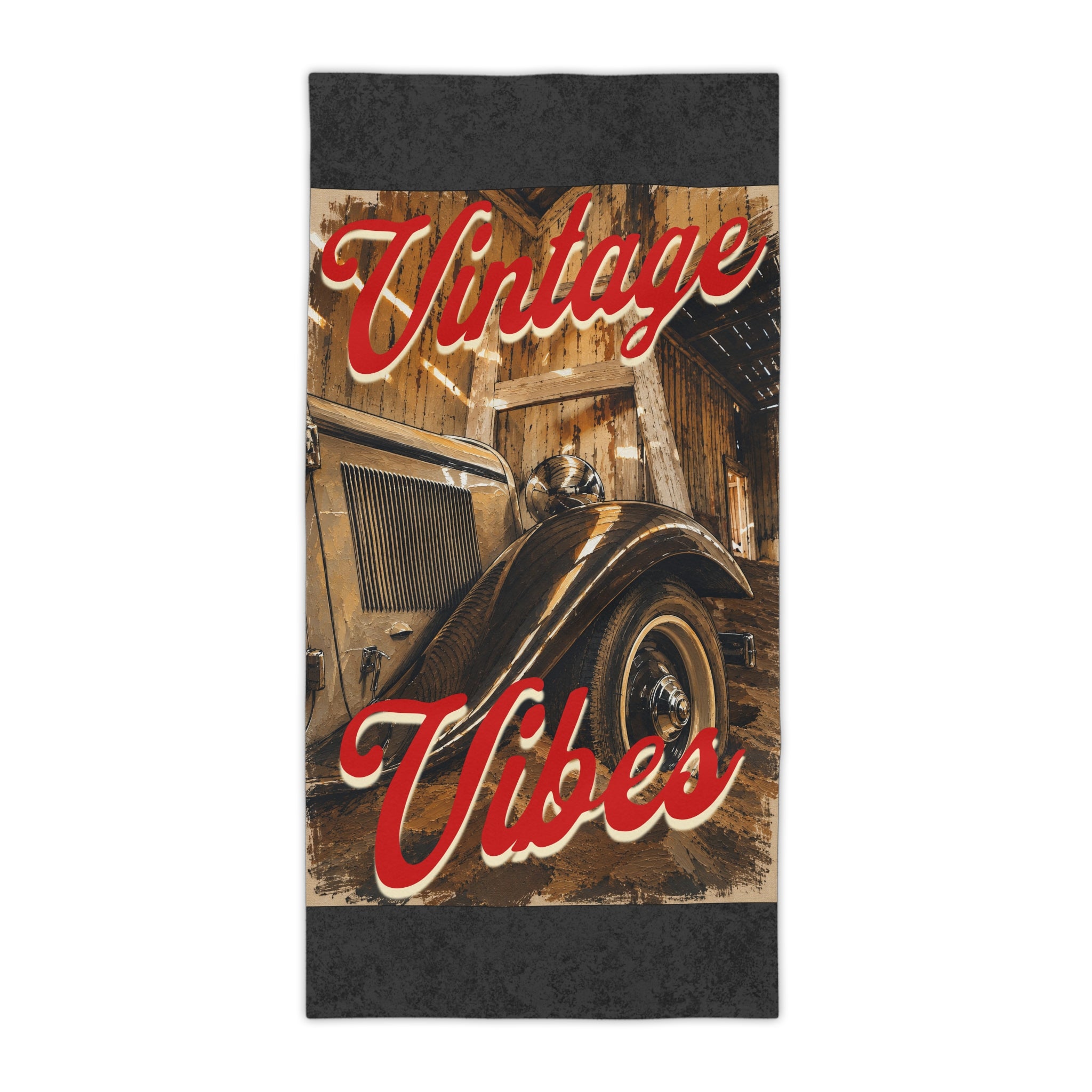 Vintage Vibes Beach Towel – Classic Retro Car Design