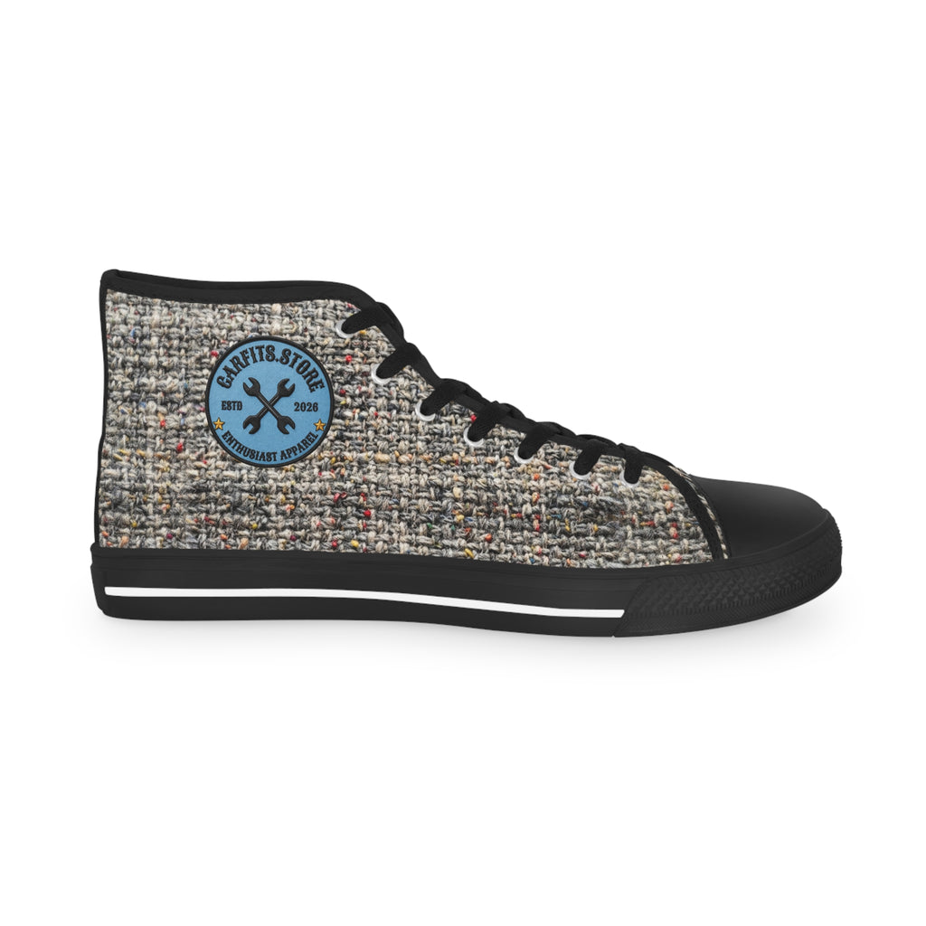 High Top Sneakers — Tweed Texture Men's Casual Athletic Shoes