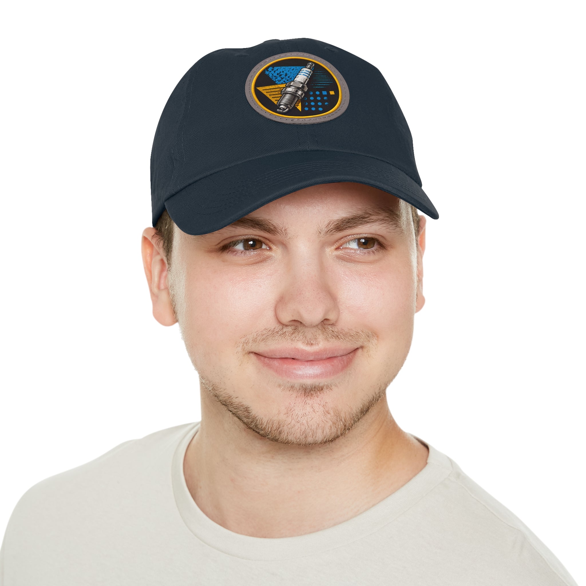 Spark Plug Patch Dad Hat — Vintage Automotive Mechanic Cap
