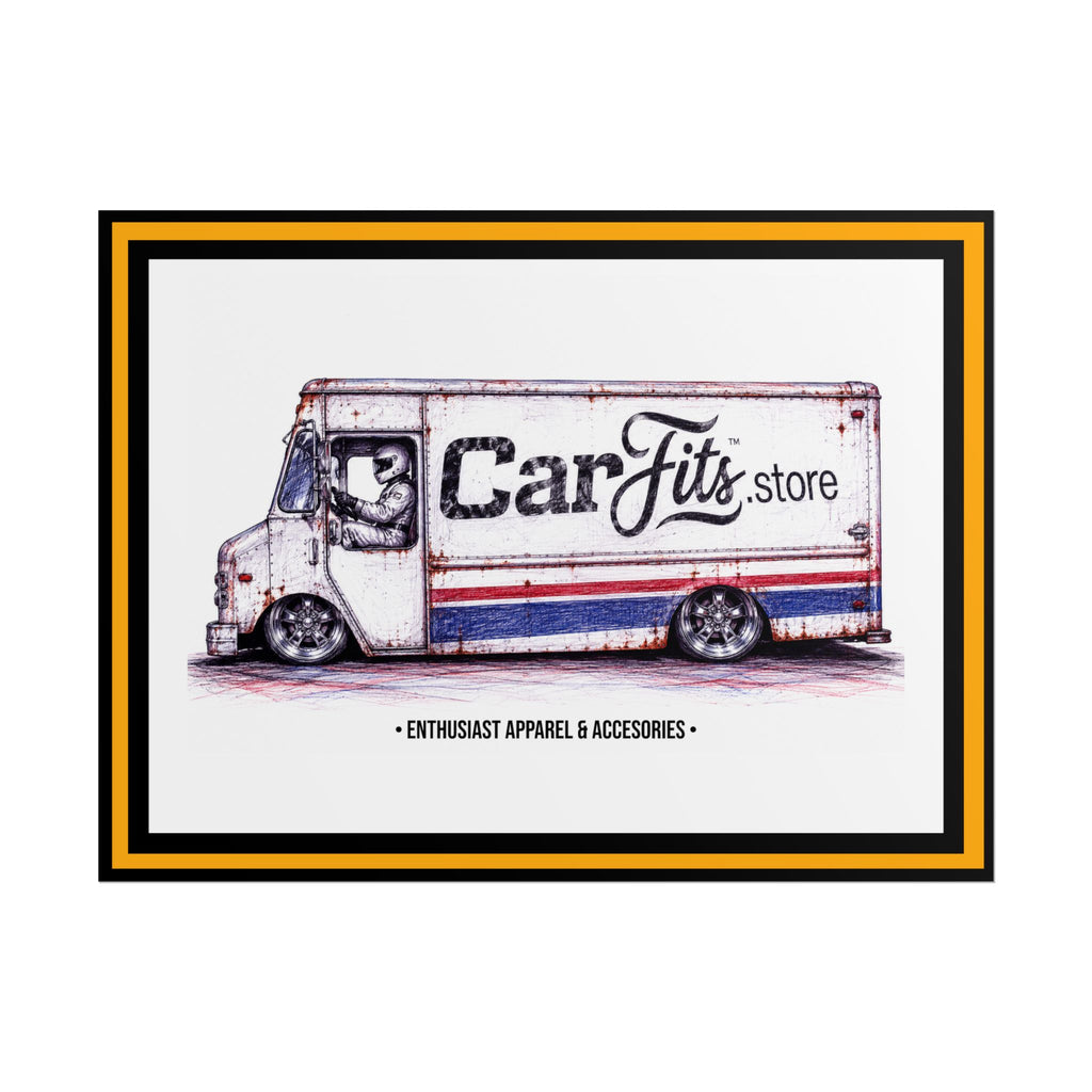 Rolled Poster - Vintage Delivery Truck "CarFits.store" Automotive Wall Art