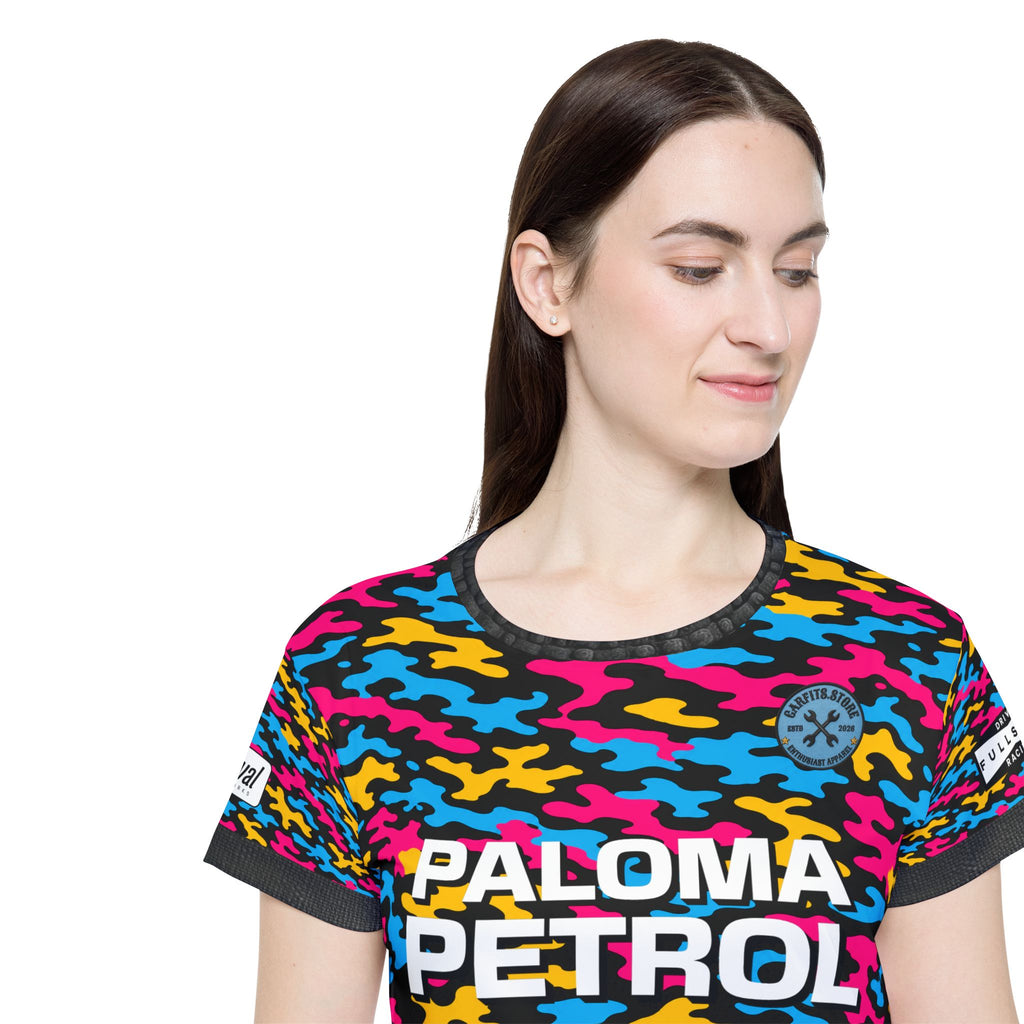 Paloma Petrol Women's Sports Jersey – Neon Camo Team Top with '26' Back Number