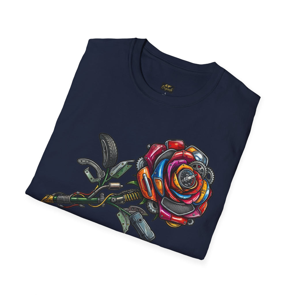 Colorful Mechanical Rose Graphic Tee