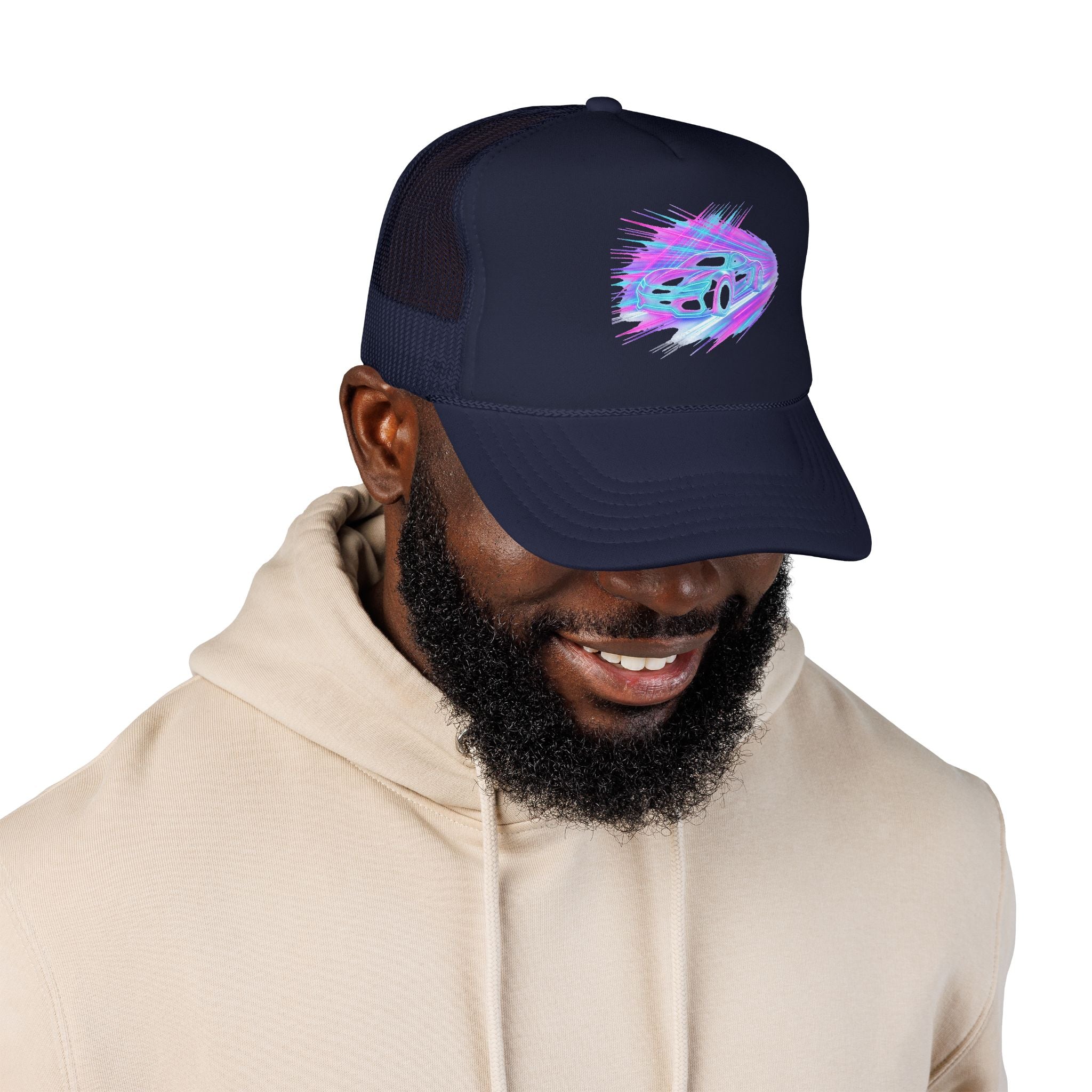 Neon Drift Racing Trucker Hat
