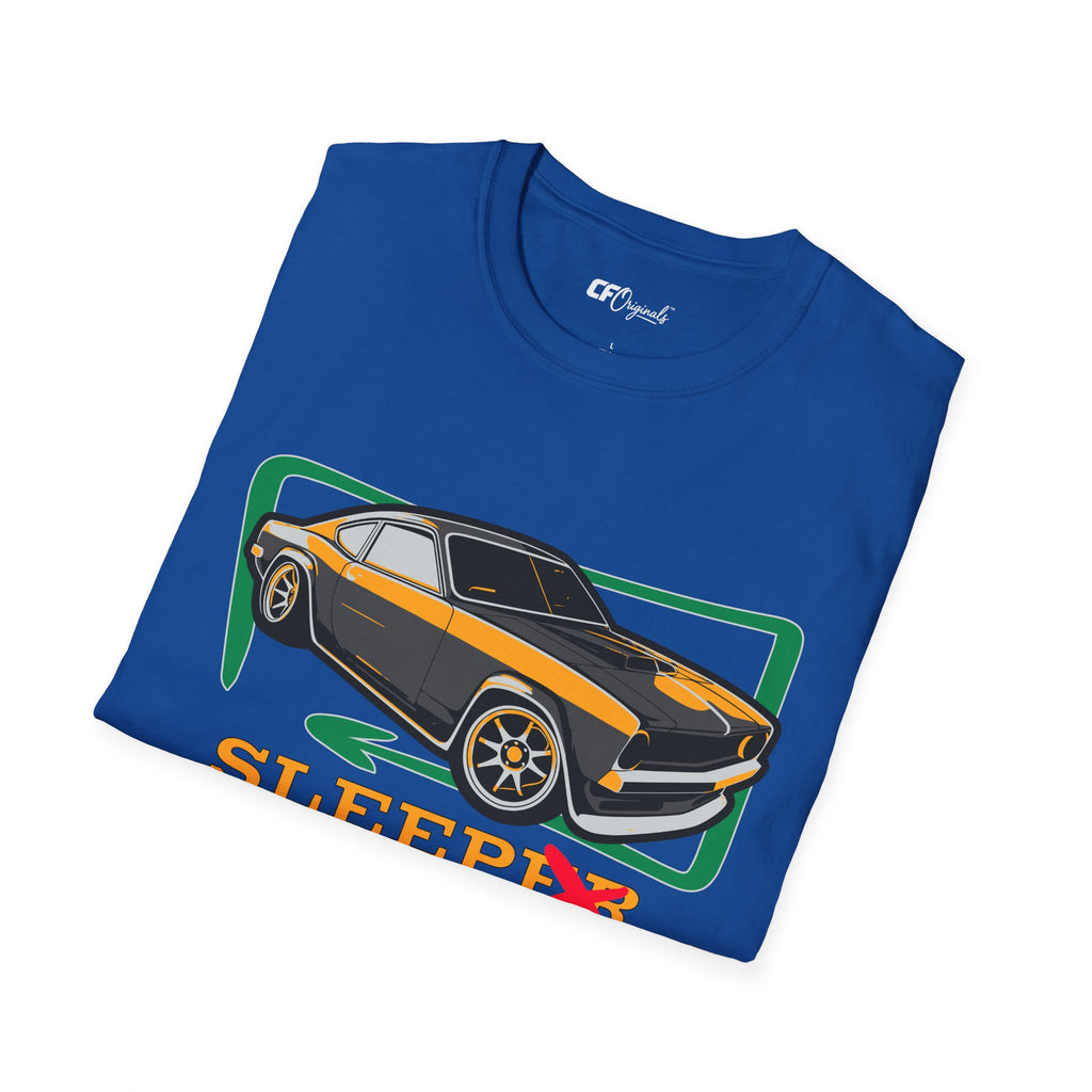 Classic Muscle Car T-Shirt — Retro 'Sleepless' Graphic Tee