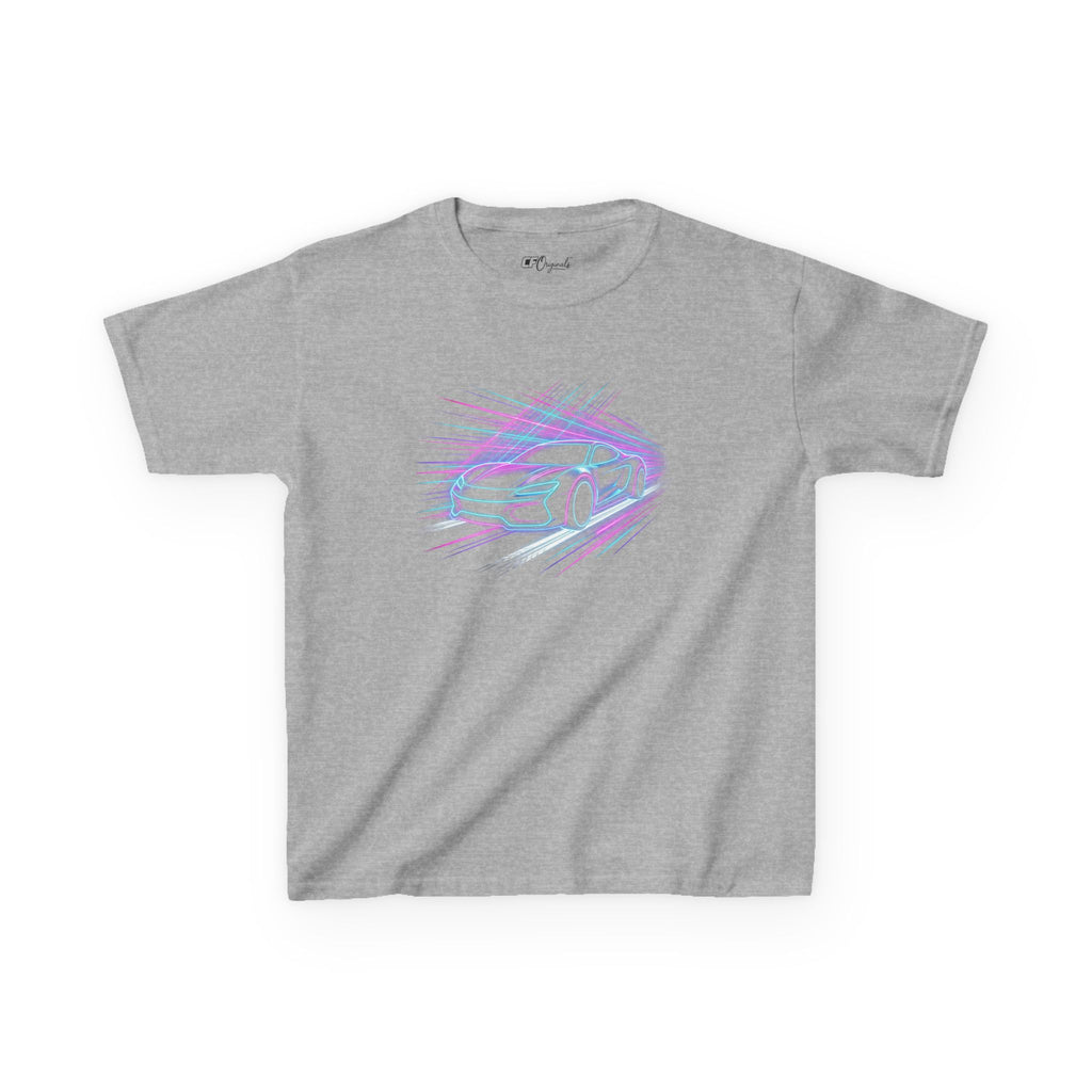 Kids Neon Speed Car Tee — Racing Graphic