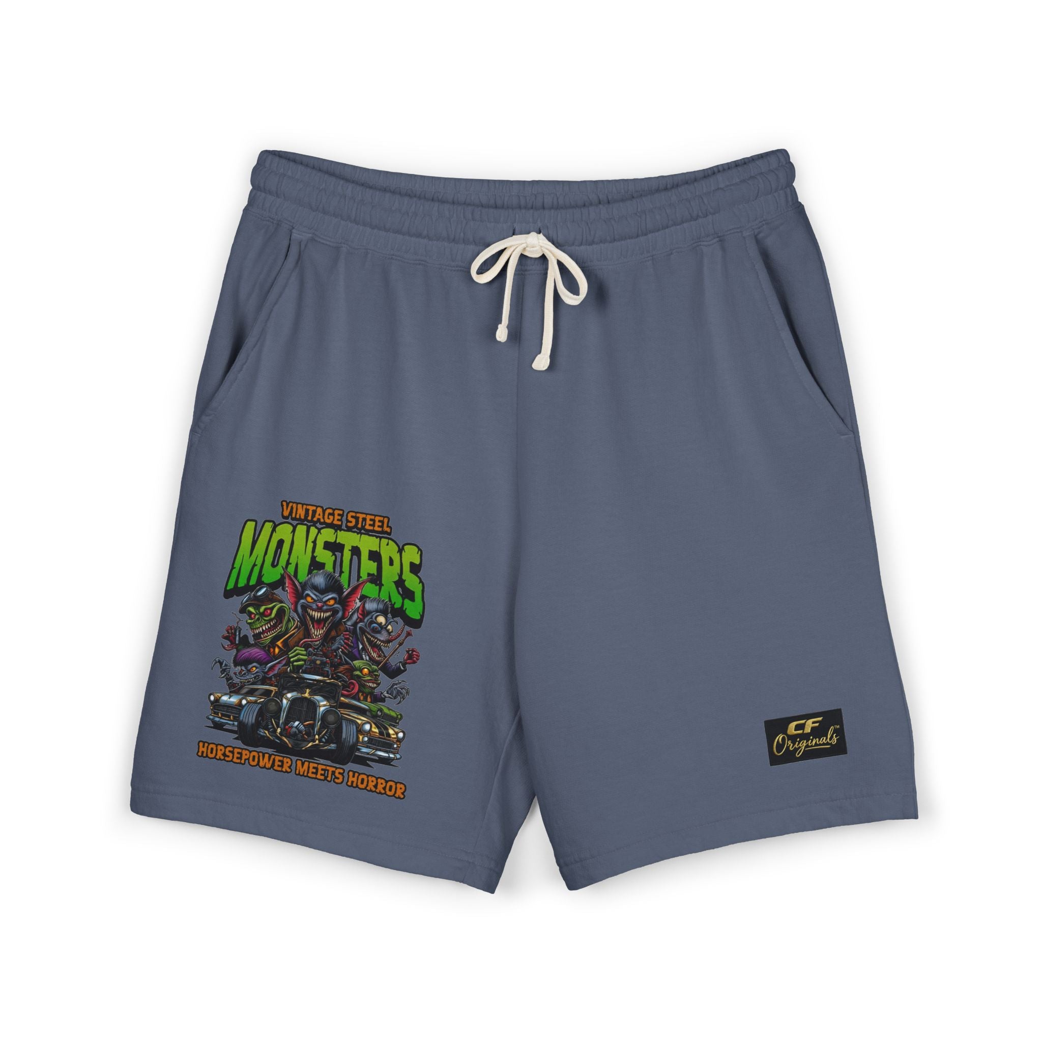 Monster Crew Sweat Shorts — Graphic Fleece Lounge Shorts
