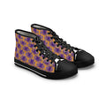 Purple and Gold Wrench High-Tops — Women's Patterned Canvas Shoes