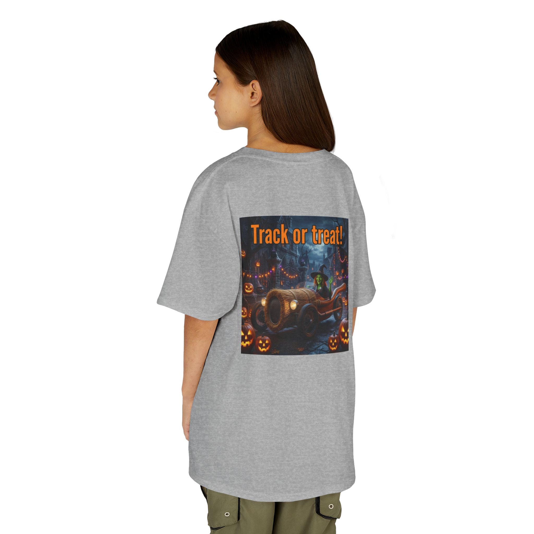 'Track or Treat!' Halloween Racing Car - Kid's Tee Shirt