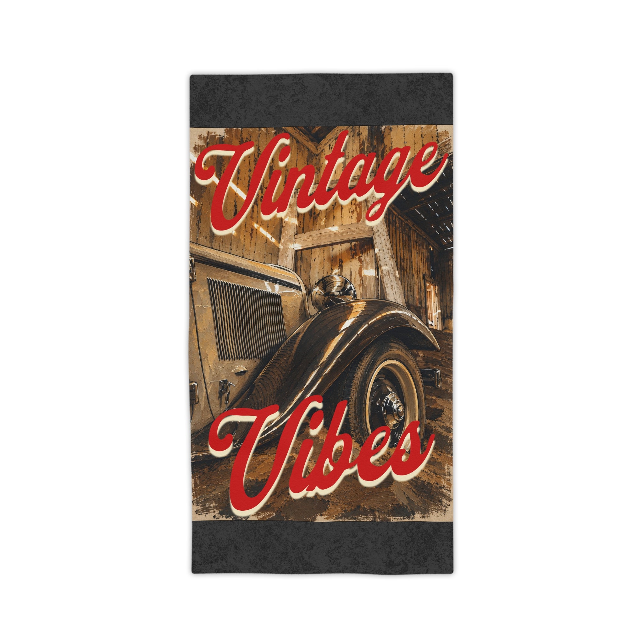 Vintage Vibes Beach Towel – Classic Retro Car Design