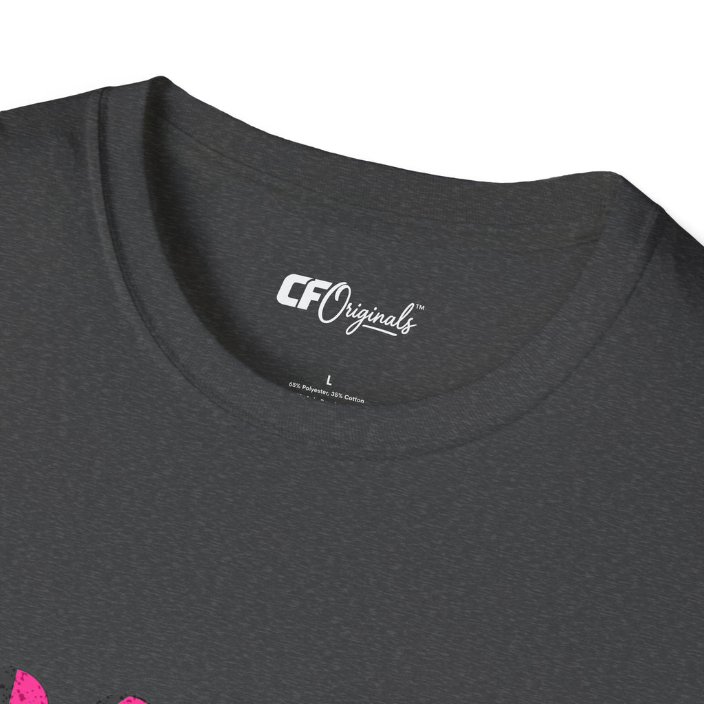 Retro Moon Phase Car T‑Shirt — Blue Classic Car with Pink Moon Phases