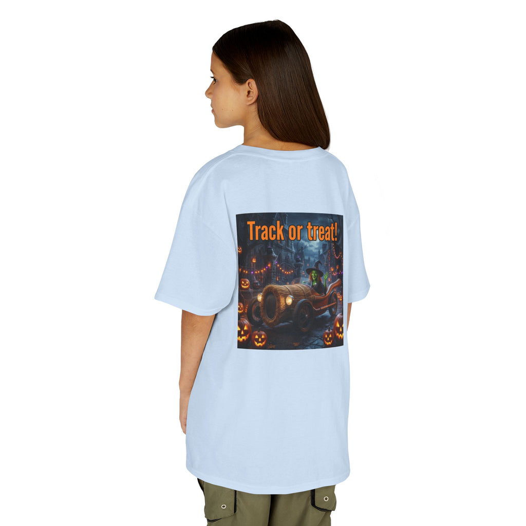 'Track or Treat!' Halloween Racing Car - Kid's Tee Shirt