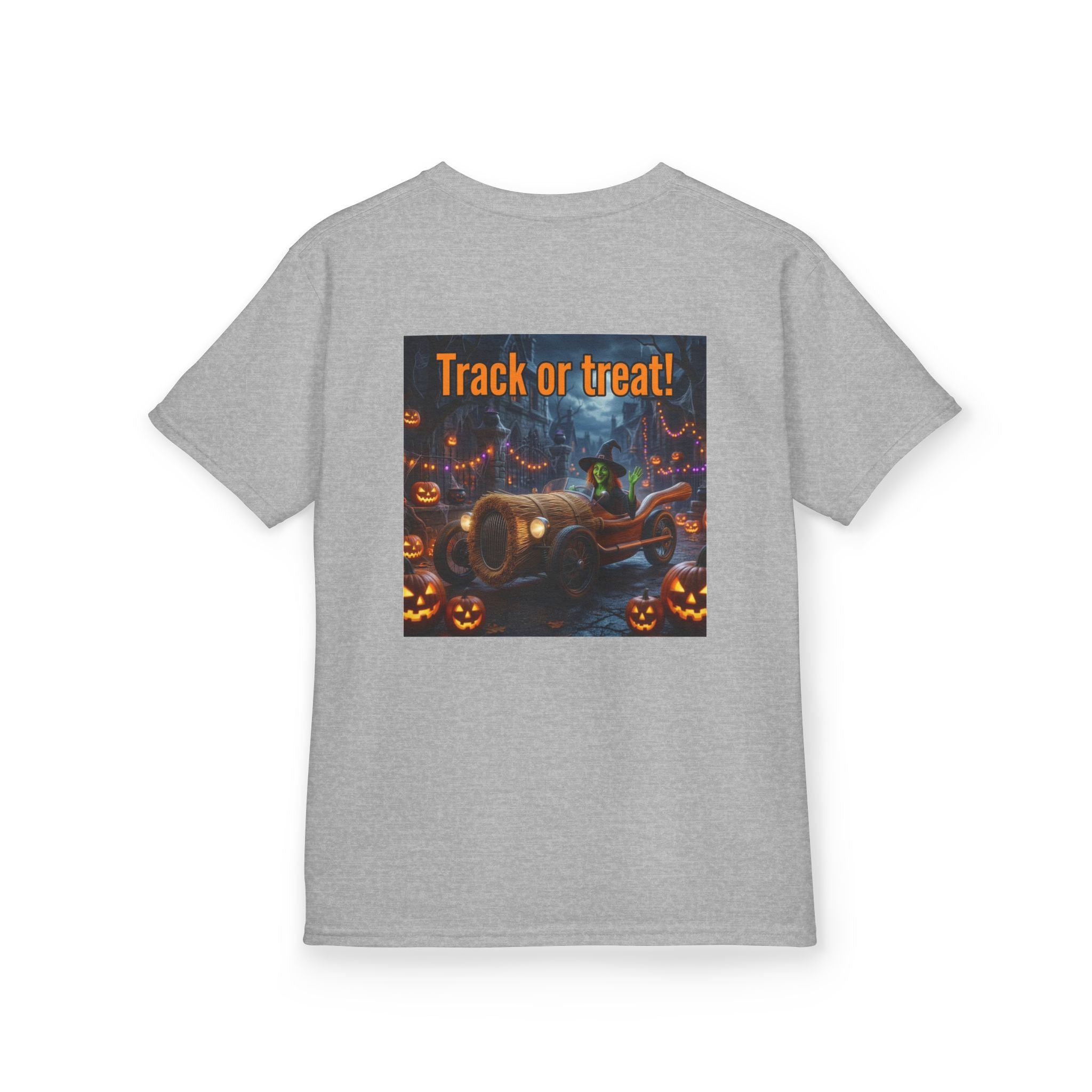'Track or Treat!' Halloween Racing Car - Kid's Tee Shirt