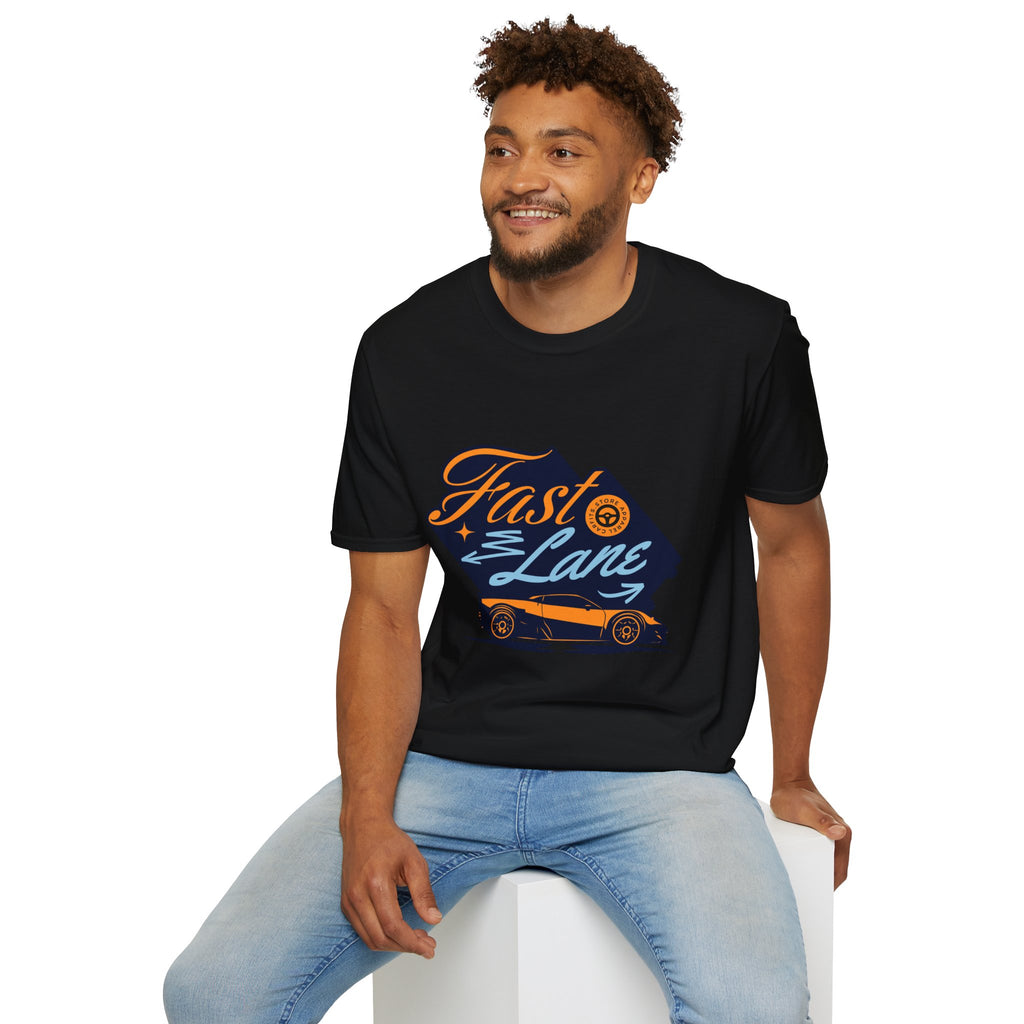 Fast Lane T-Shirt — Retro Racing Car Graphic Tee