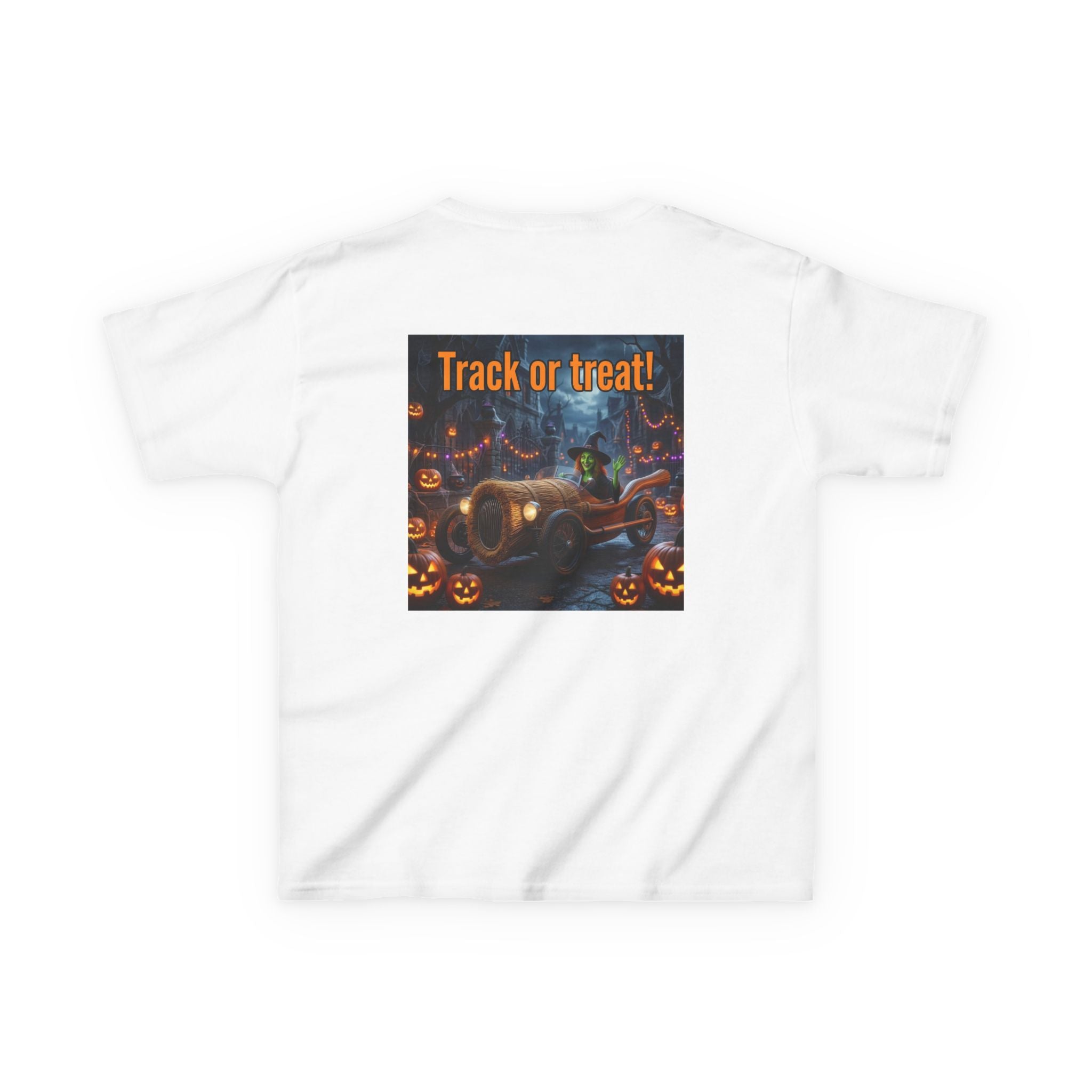 'Track or Treat!' Halloween Racing Car - Kid's Tee Shirt