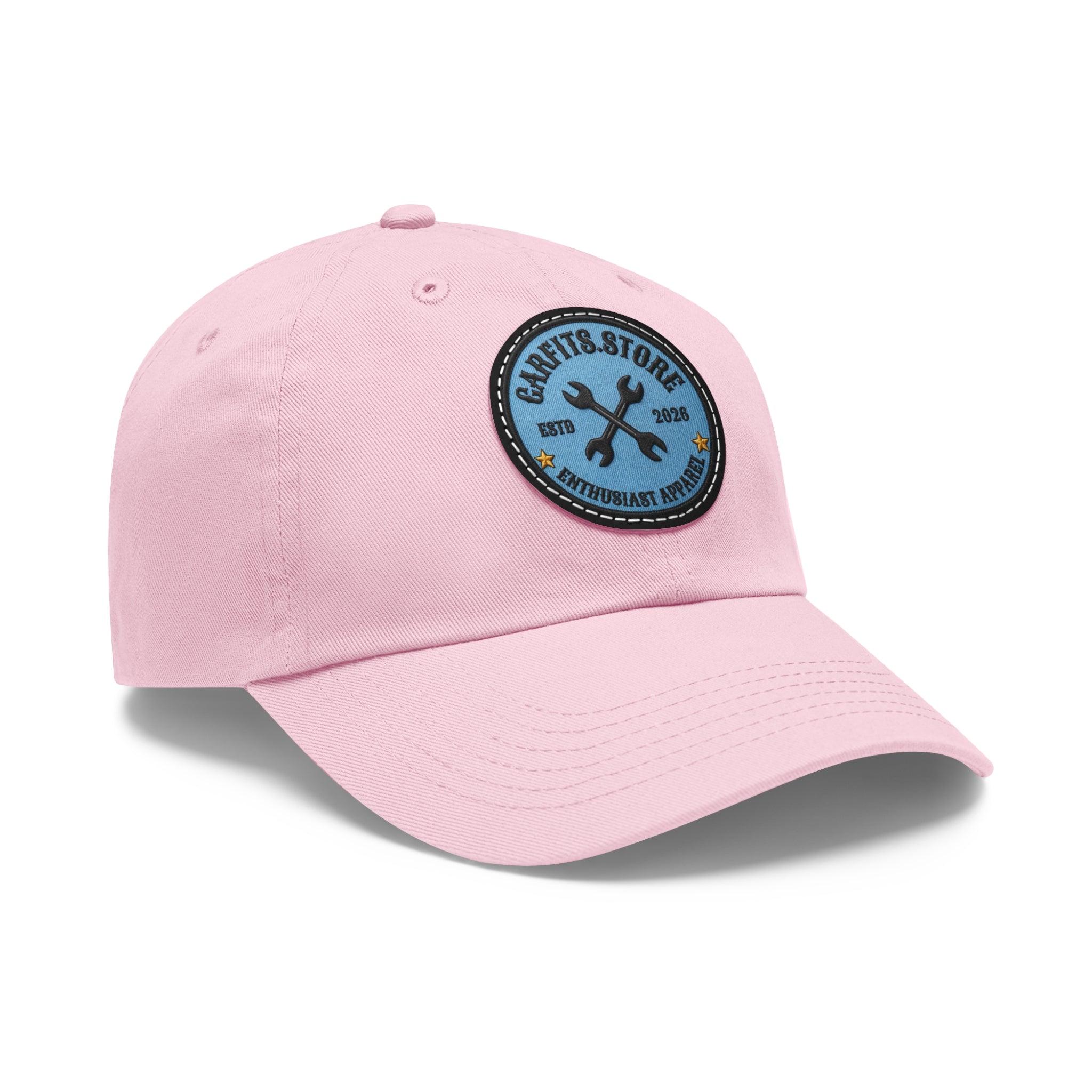 Mechanic Logo Dad Hat — Leather Patch Cap