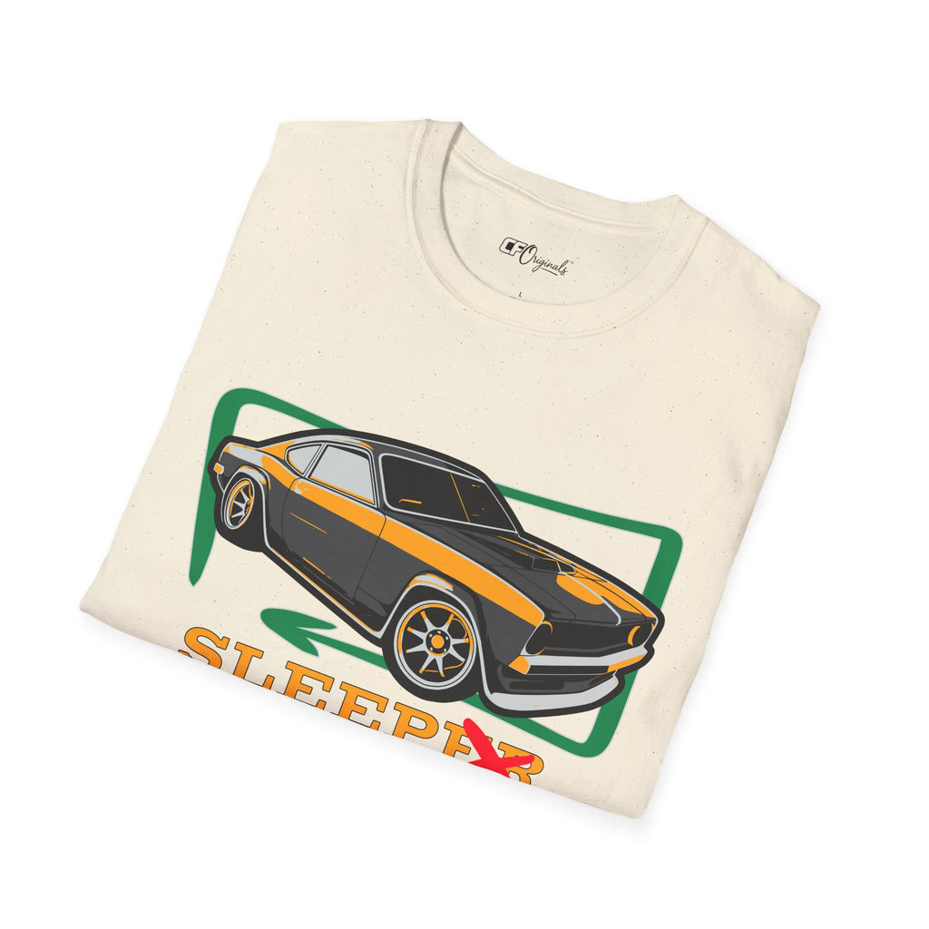 Classic Muscle Car T-Shirt — Retro 'Sleepless' Graphic Tee
