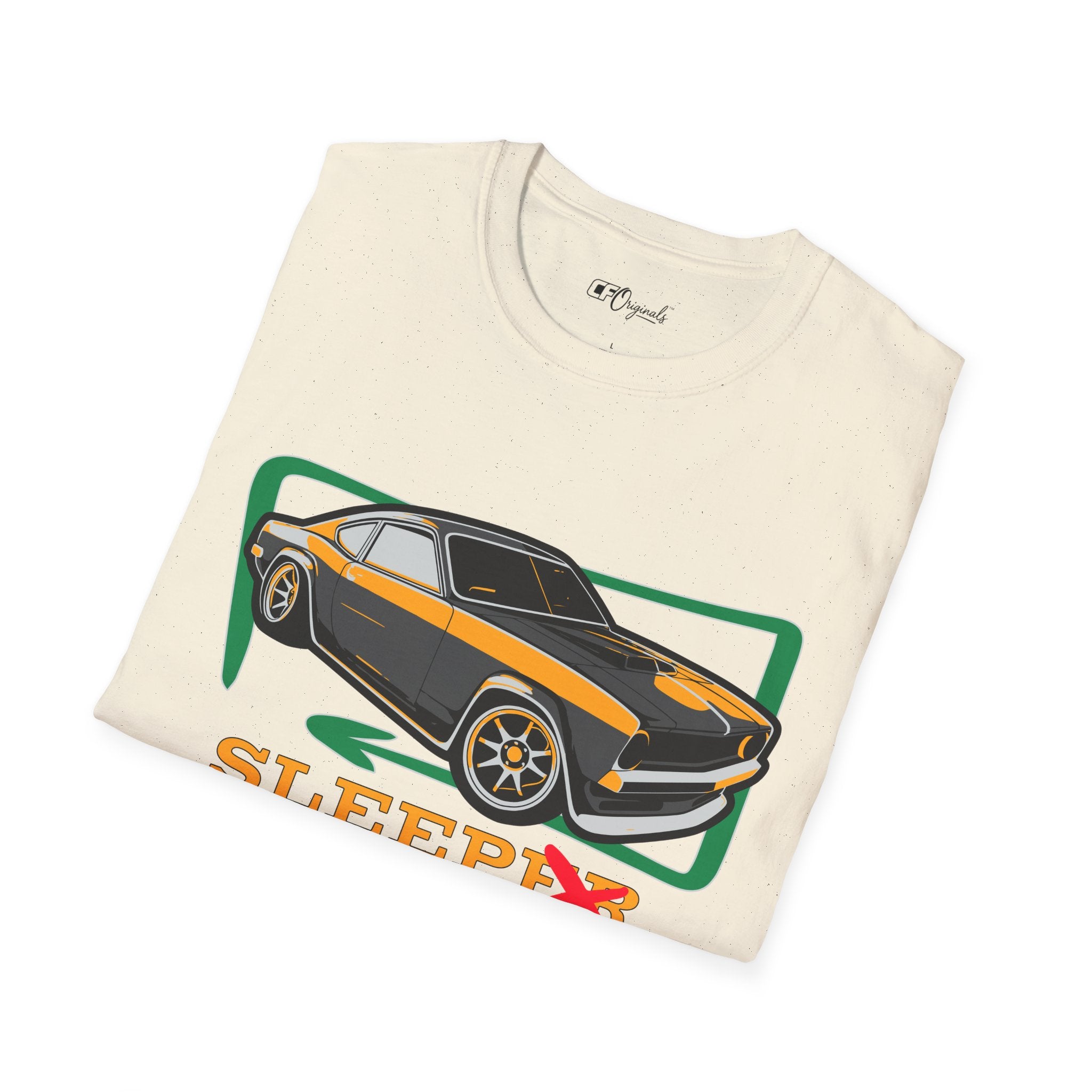 Classic Muscle Car T-Shirt — Retro 'Sleepless' Graphic Tee