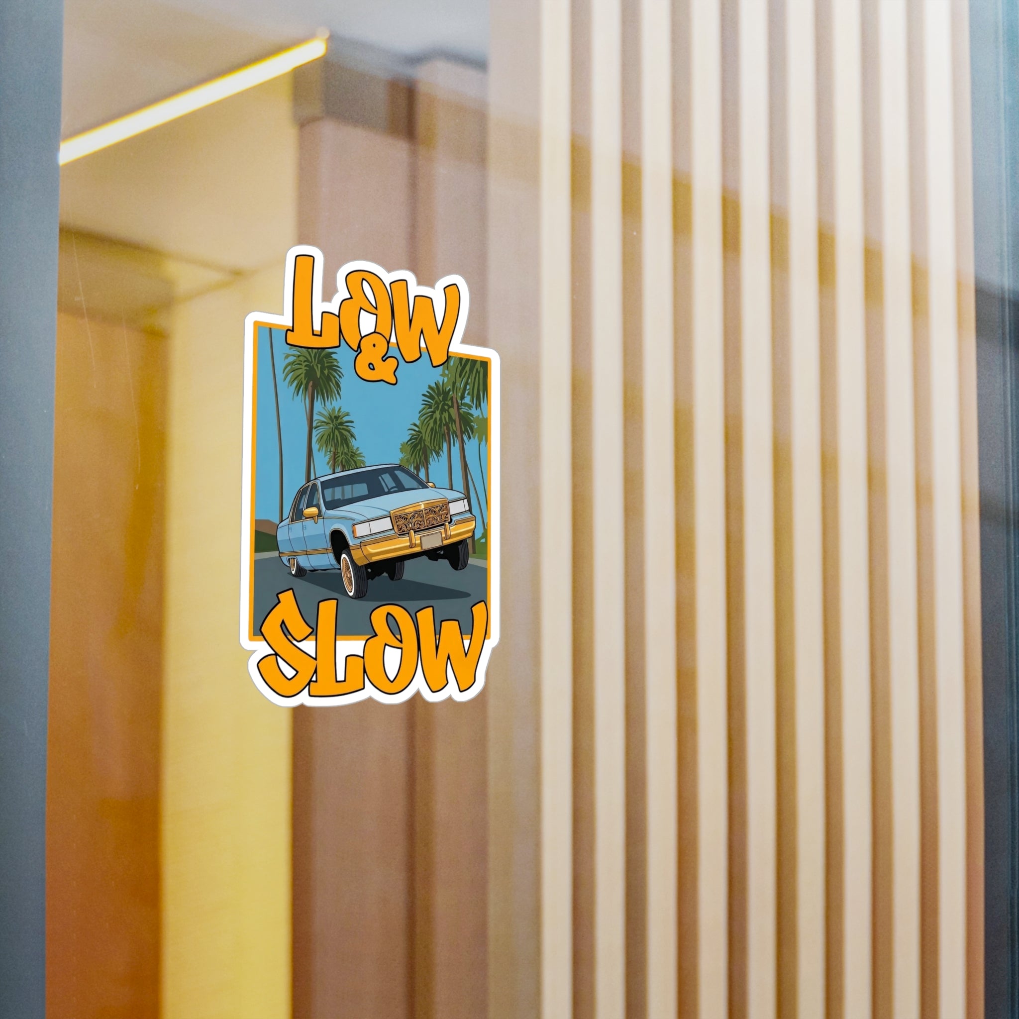 Low & Slow Car Sticker — Vintage Lowrider Kiss-Cut Vinyl Decal