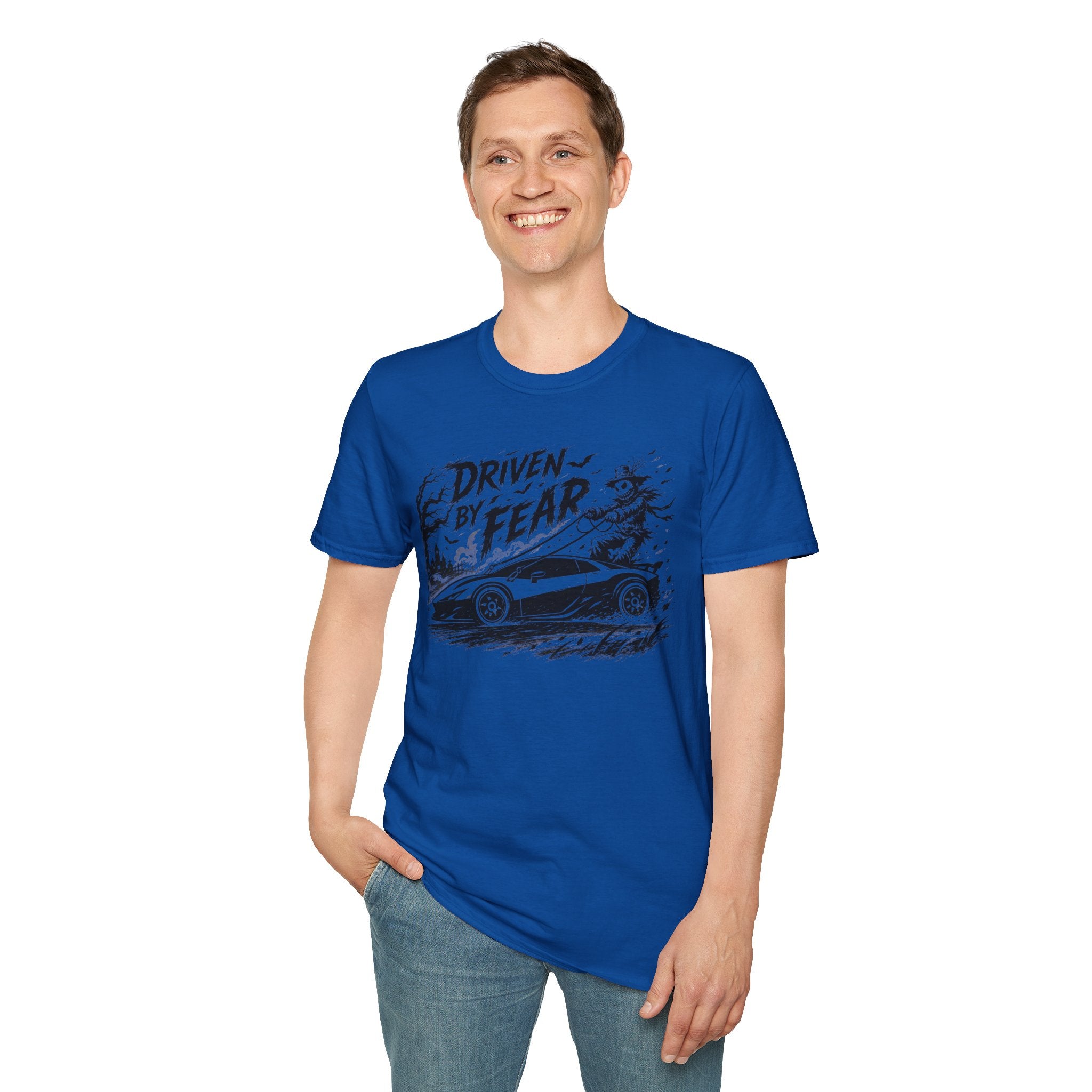 Driven By Fear T‑Shirt — Horror Sports Car Graphic Tee