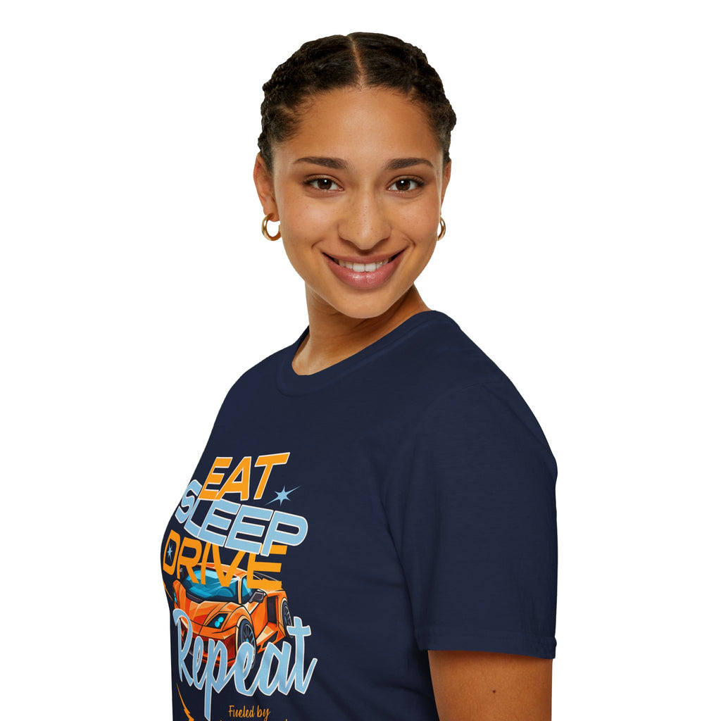 Eat Sleep Drive Repeat T-Shirt — Racing Car Graphic Tee for Motorsport Fans