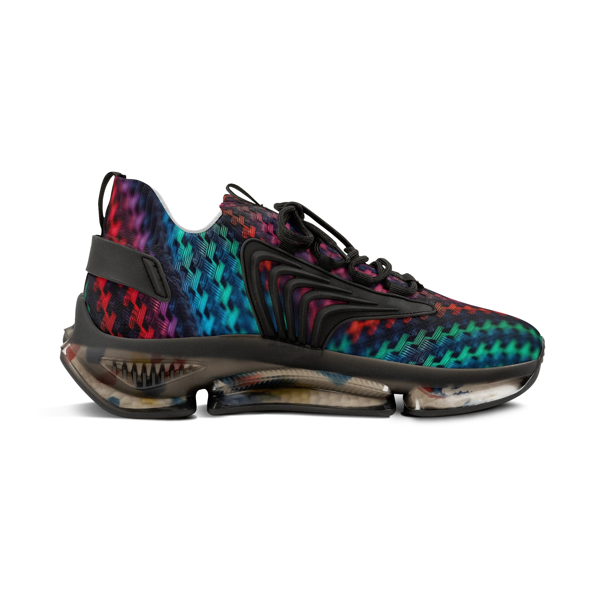 Men's Mesh Sneakers — Carbon Fiber Print Athletic Running Shoes