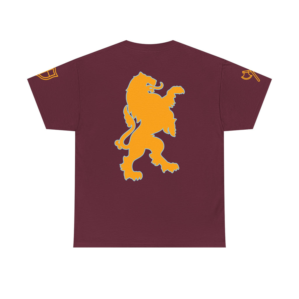 Lion Crest Tee — "Mane Line Auto" Vintage Heraldic Graphic Shirt