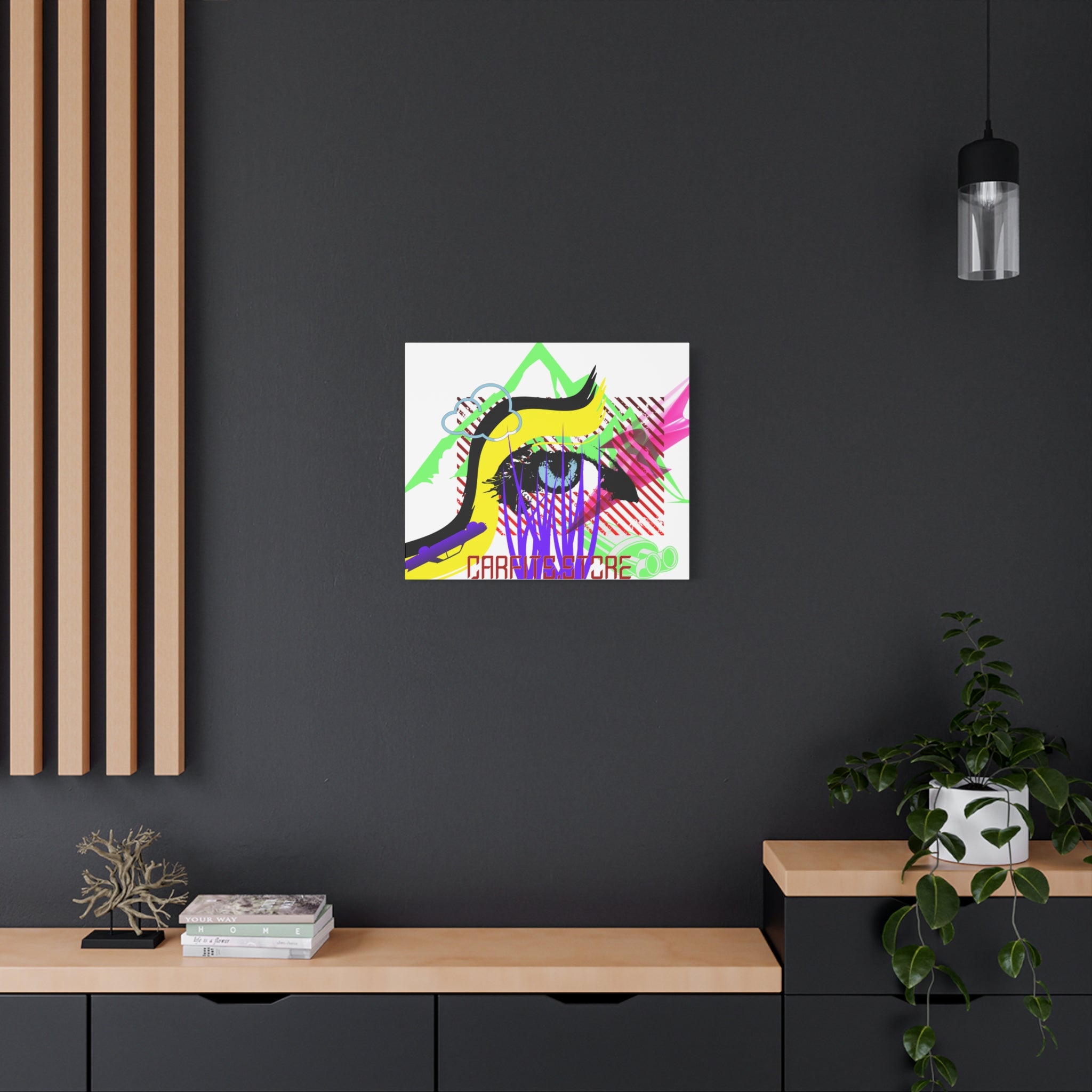Automotive Pop Art Matte Canvas Print — Vibrant Abstract Wall Art