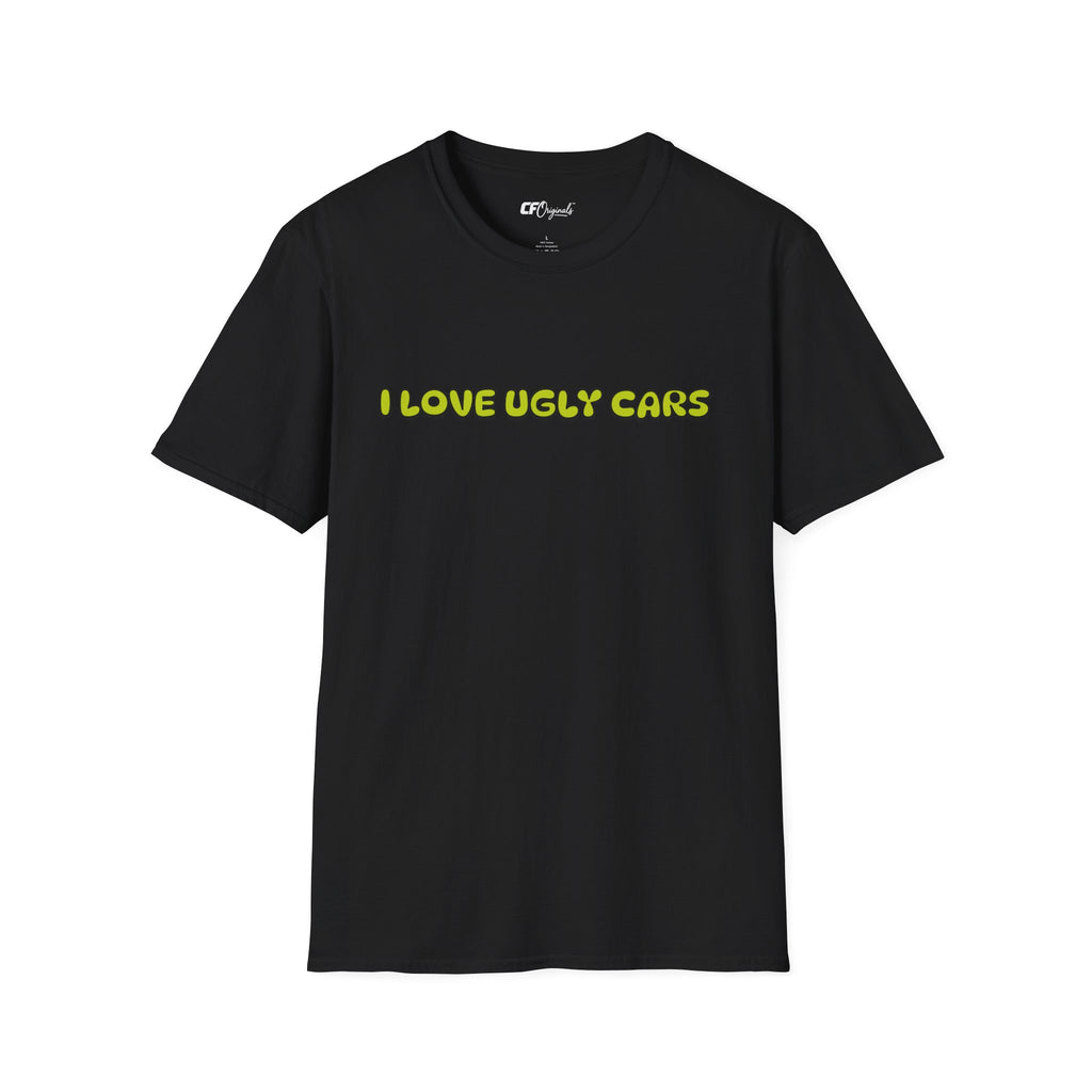 T-Shirt — "I Love Ugly Cars" Retro Green Graphic Tee