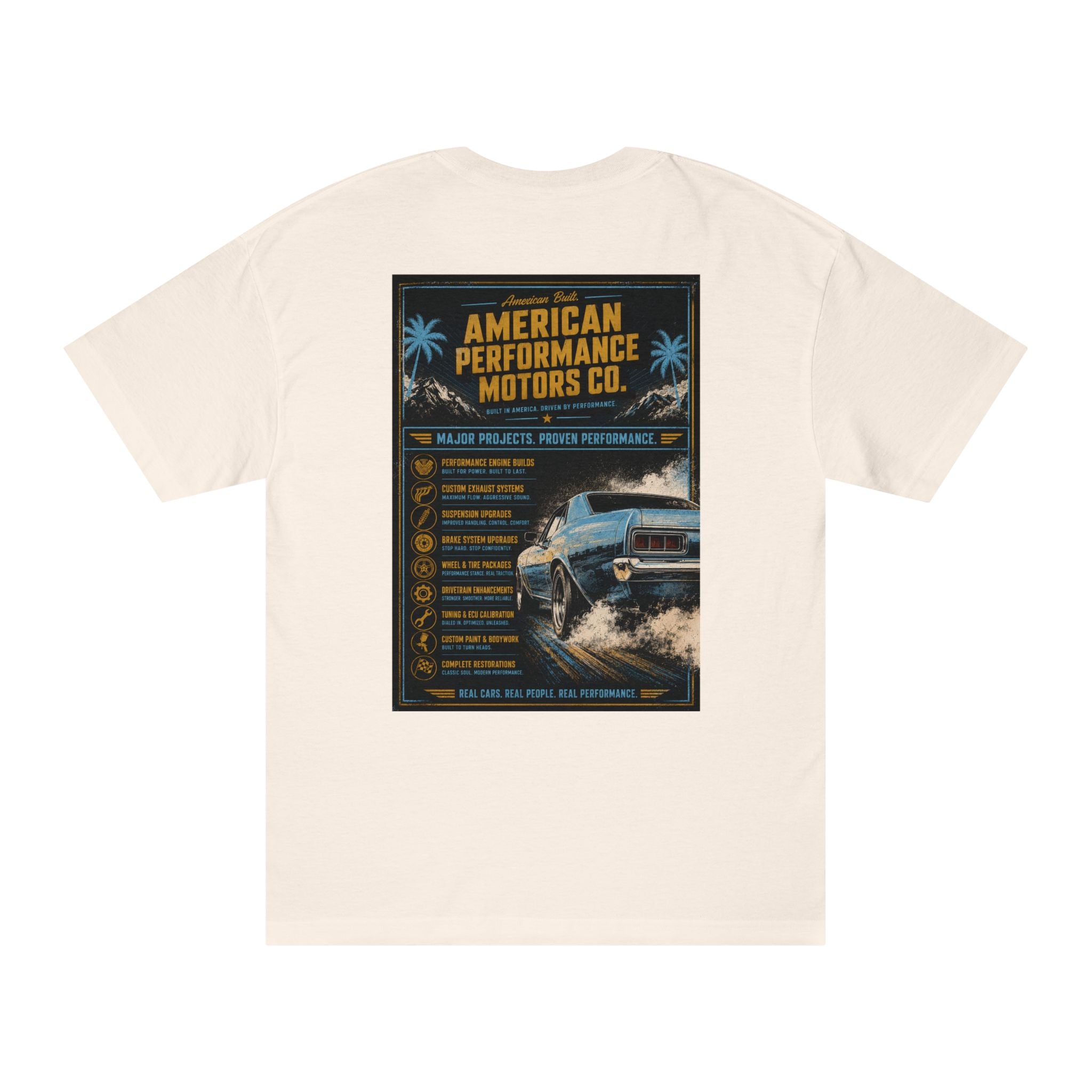 American Performance Motors Co. Tee — Retro Muscle Car Graphic Shirt