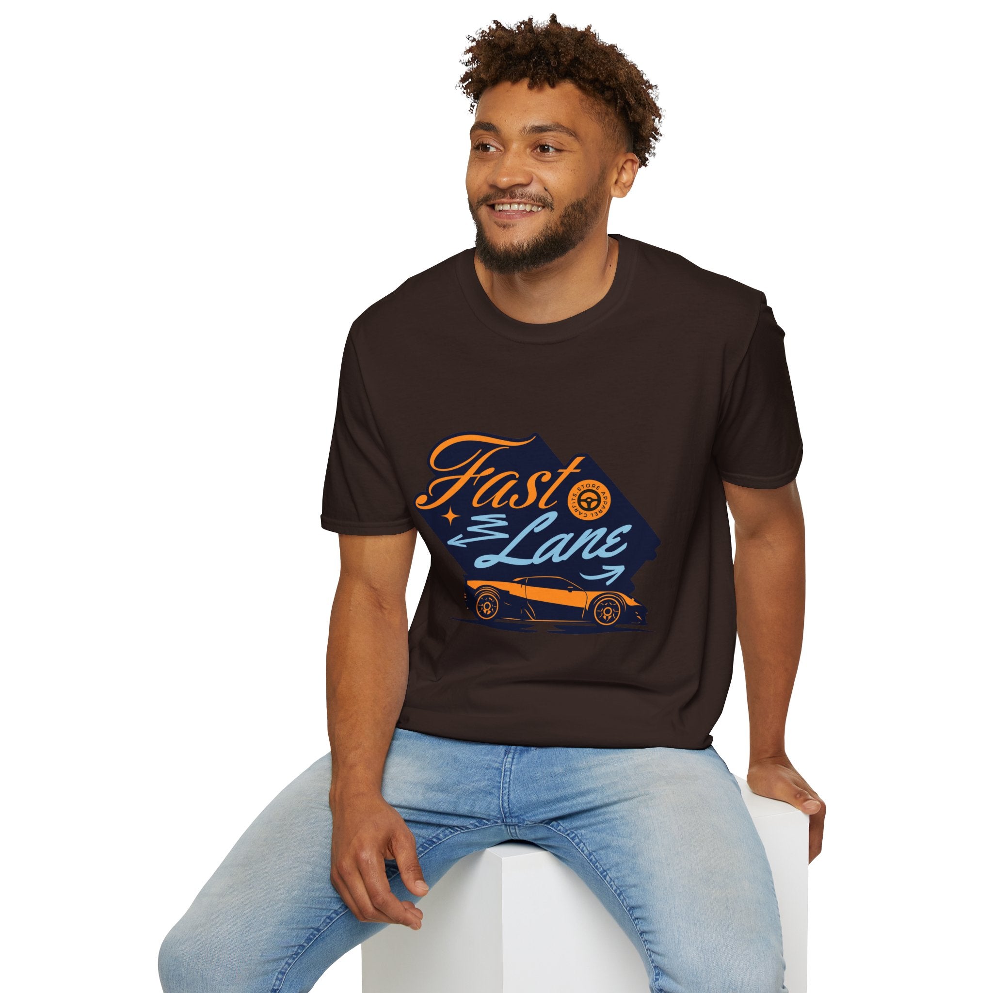 Fast Lane T-Shirt — Retro Racing Car Graphic Tee