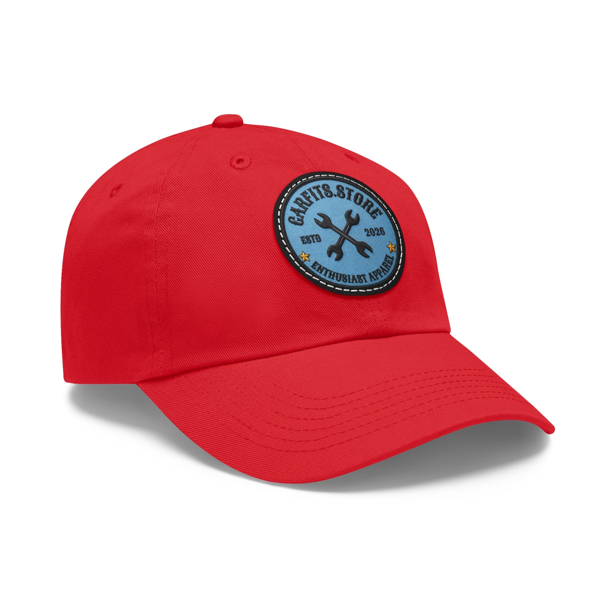 Mechanic Logo Dad Hat — Leather Patch Cap