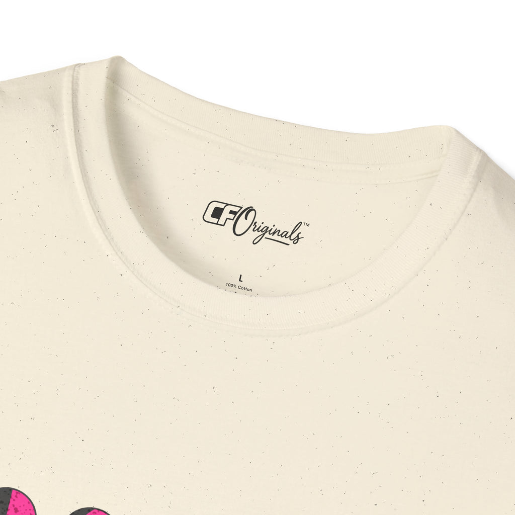 Retro Moon Phase Car T‑Shirt — Blue Classic Car with Pink Moon Phases