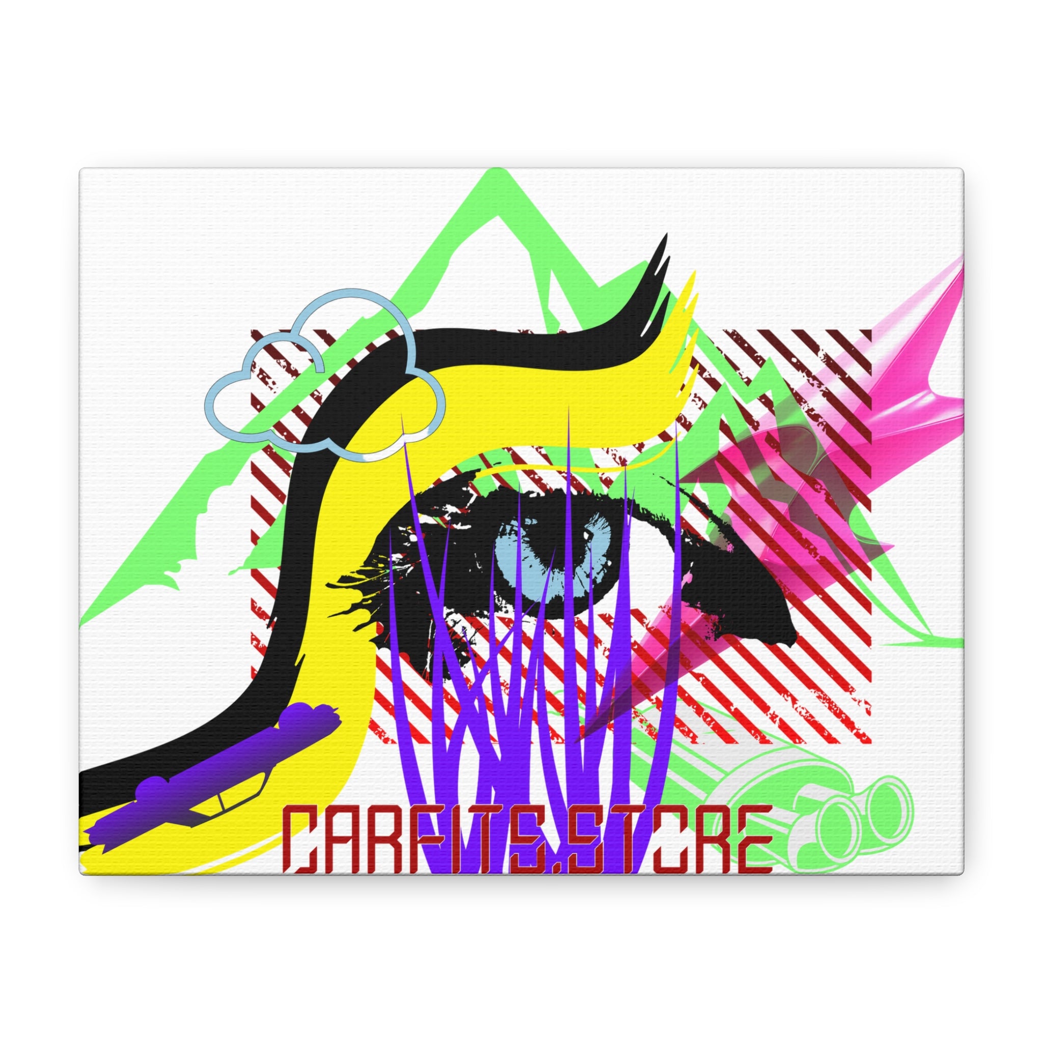 Automotive Pop Art Matte Canvas Print — Vibrant Abstract Wall Art