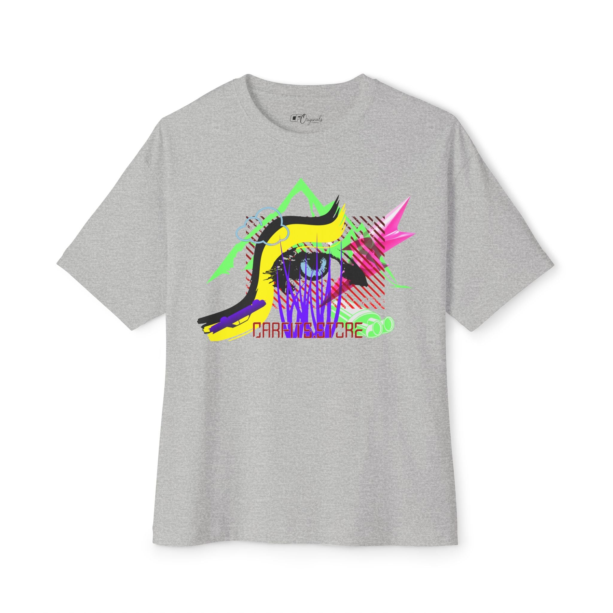 Neon Eye Boxy Tee — Retro Roadside Art Graphic Tee