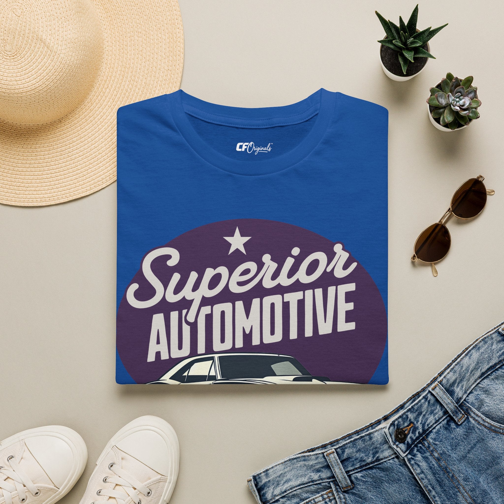 Superior Automotive T-Shirt — Vintage Car Logo Tee ("Built to Last")